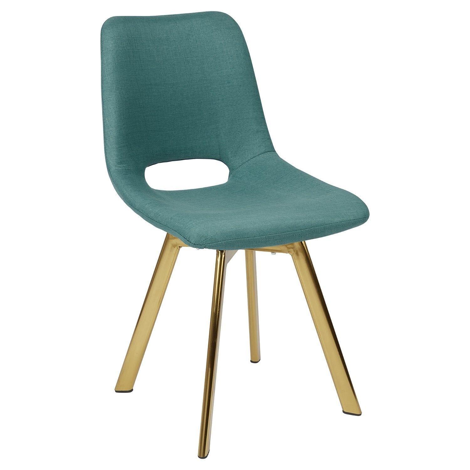 Outlet - Margot office chair - teal and brass - Image 6