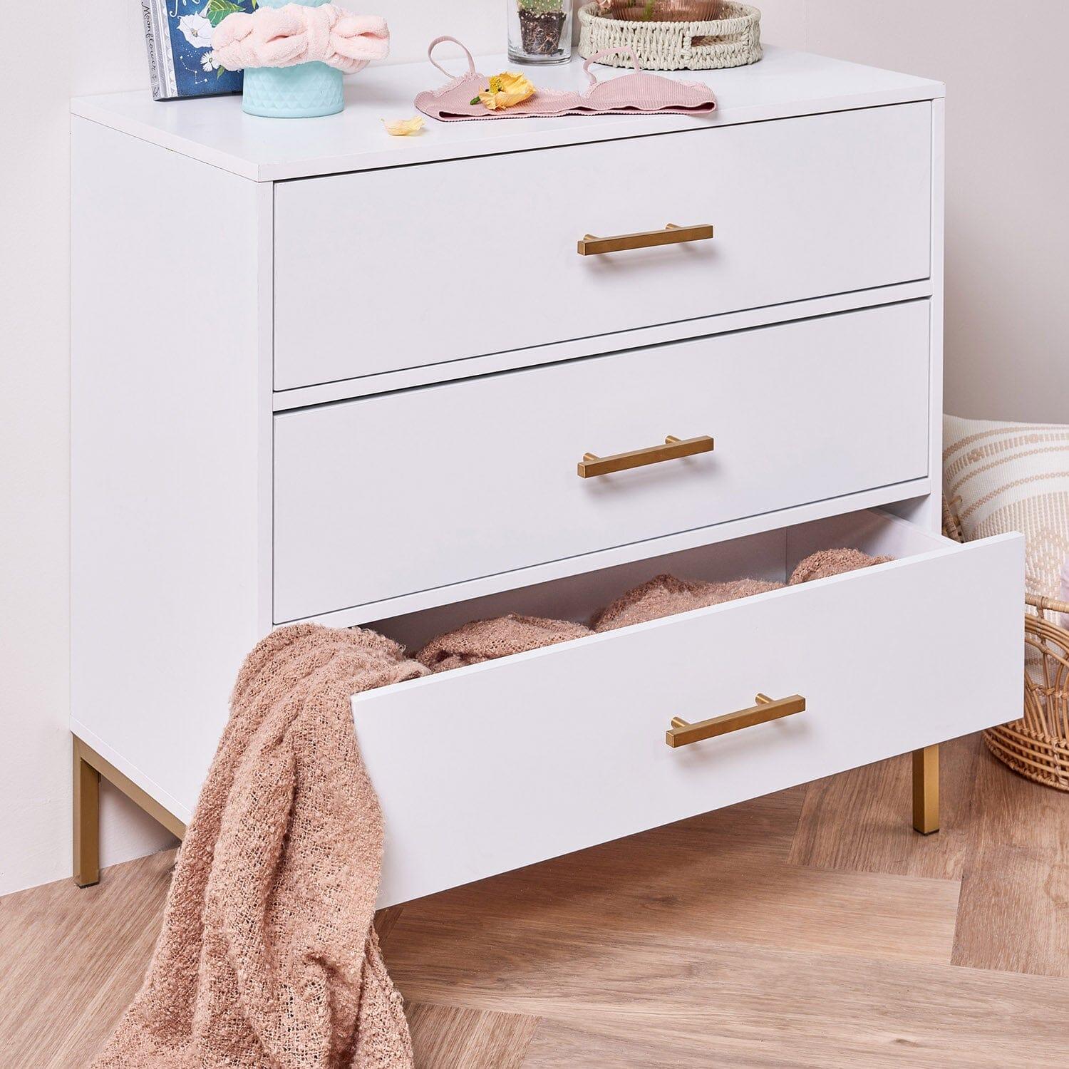 Outlet - Marie 3 Chest of Drawers - White - Image 3