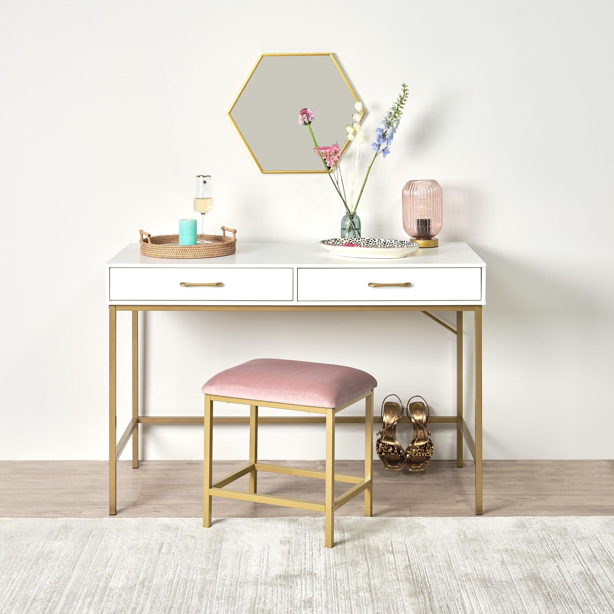 Outlet - Marie Dressing Table Stool - Pink - Image 3
