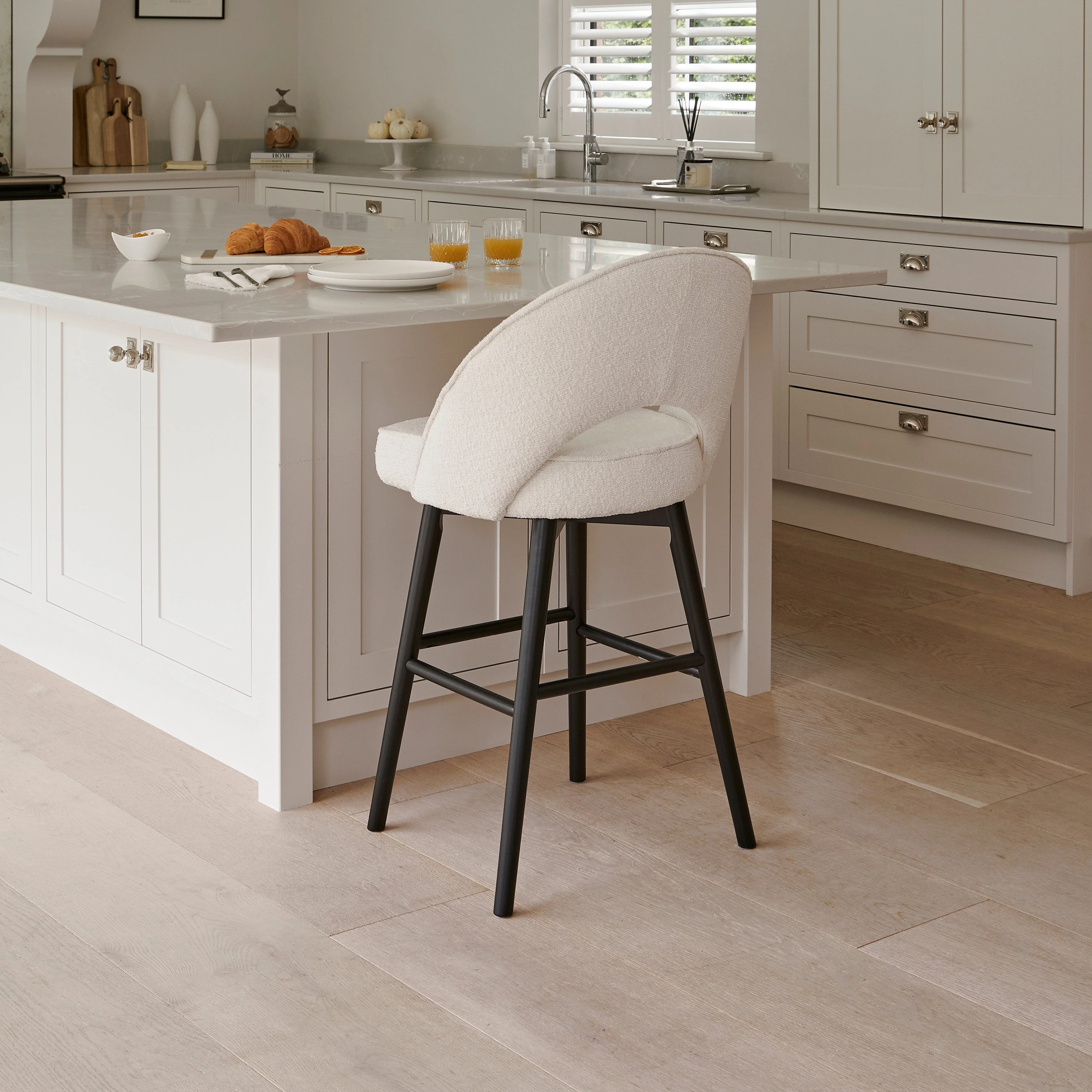 Outlet - Marilyn Bar Stool - Boucle with Black Legs - Image 9