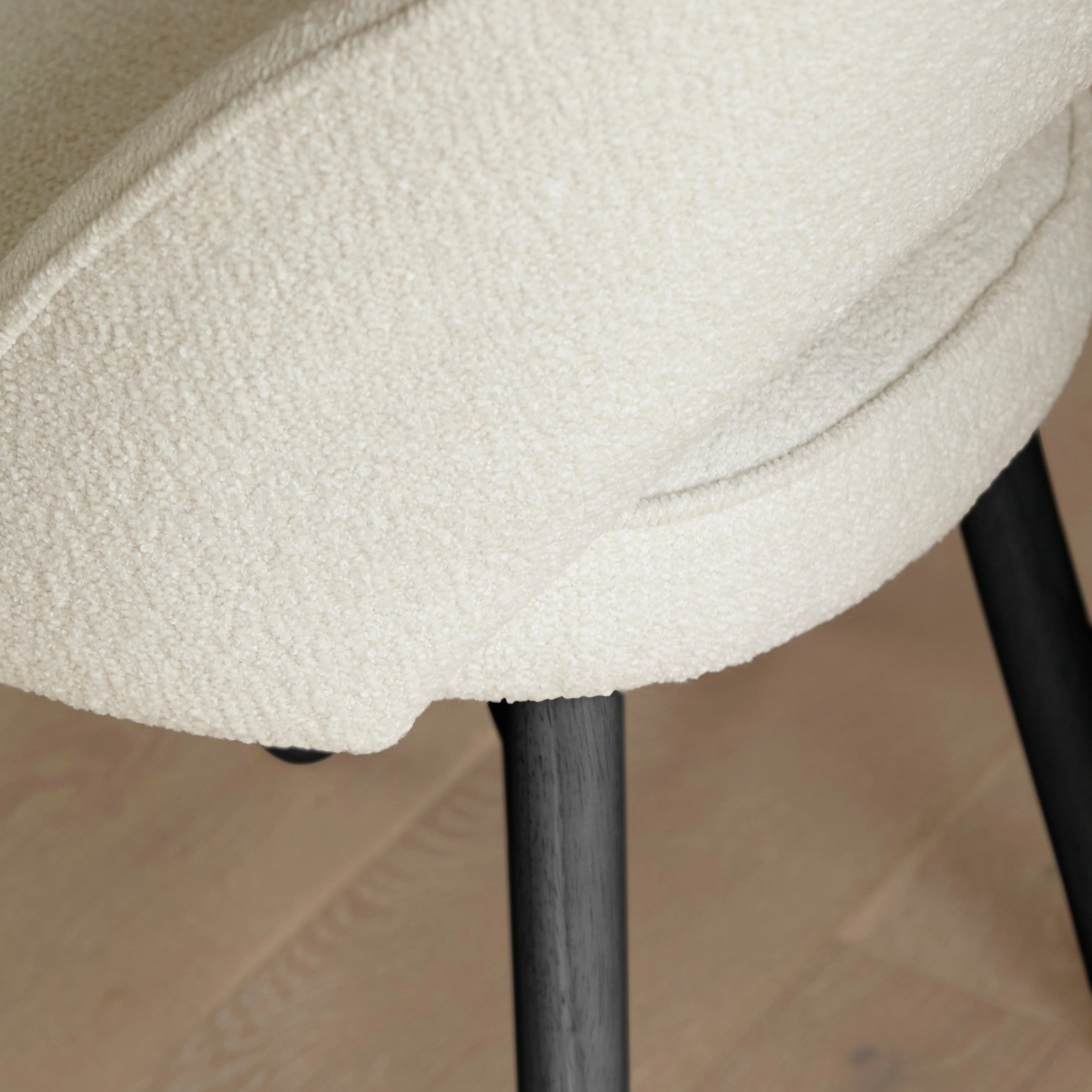 Outlet - Marilyn Boucle Dining Chairs - Set of 2 - Black Oak Legs - Image 8