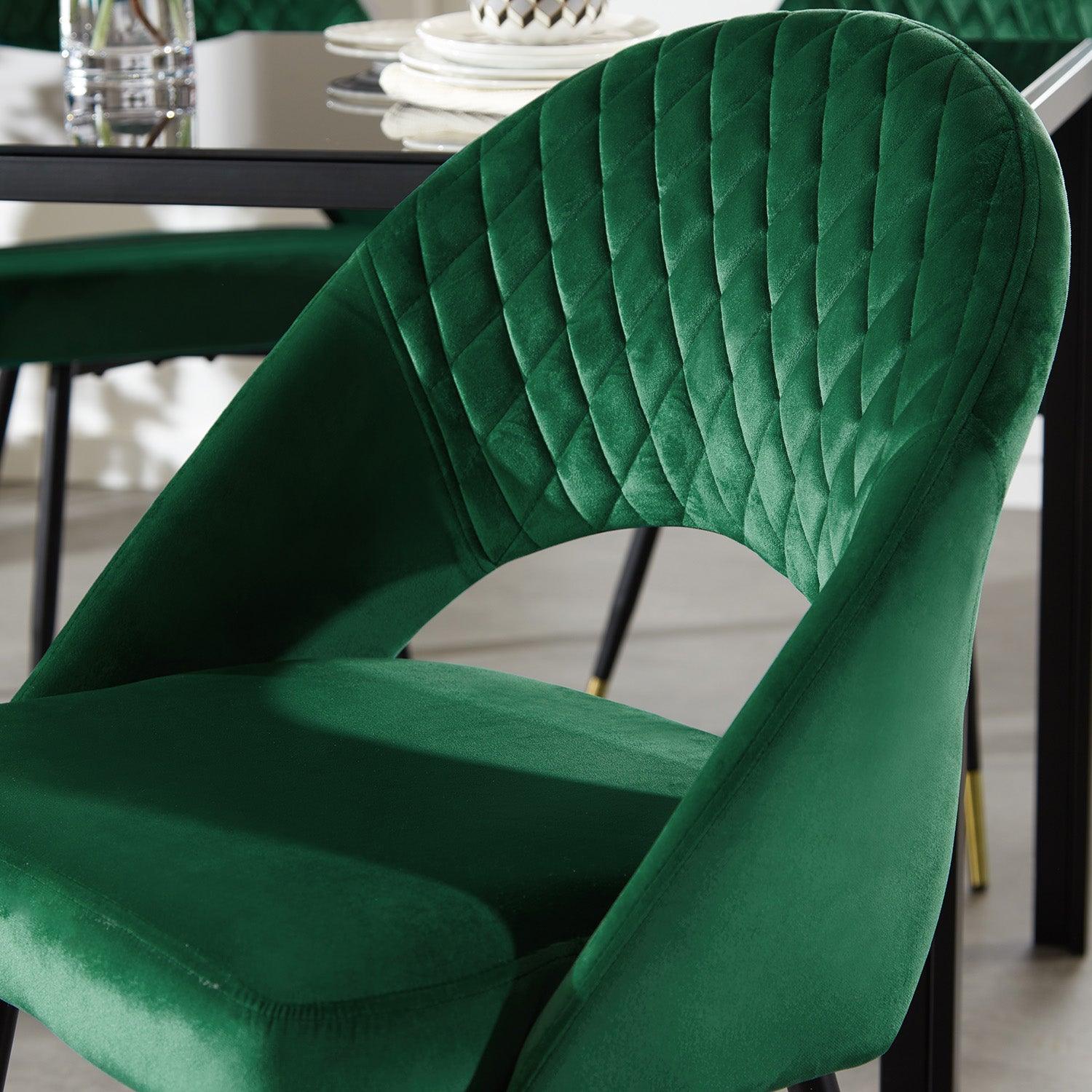 Outlet - Marilyn Dining Chairs - Set Of 2 - Green Velvet - Image 3