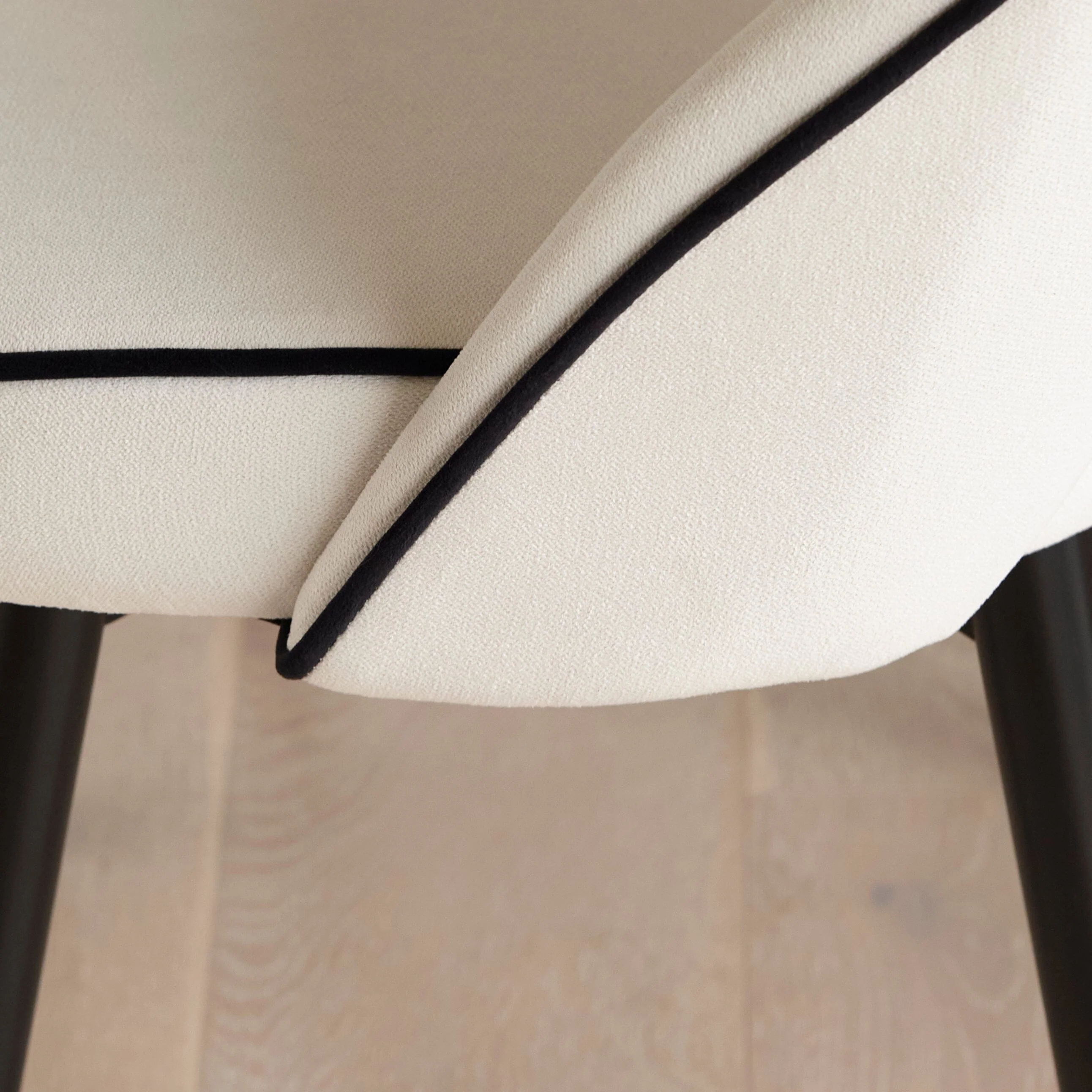 Marilyn Ivory Dining Chairs - Set of 2 - Black Oak Legs - Image 7