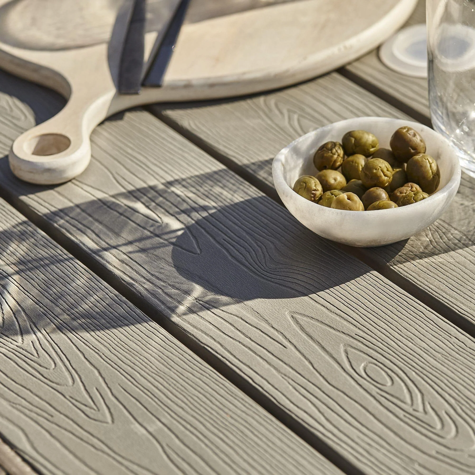 Outlet - Marston 6 Seat Polywood Top Outdoor Dining Table - Grey - Image 5