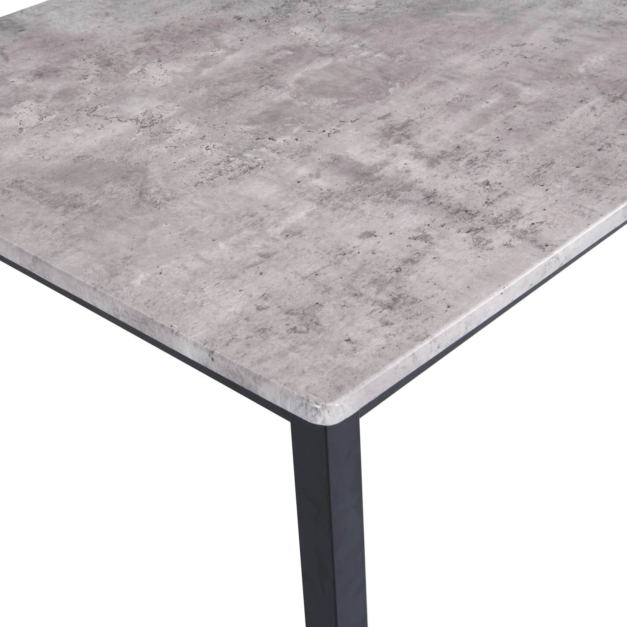 Outlet - Milo Concrete Effect dining table - 6 seater - with black legs - Image 4