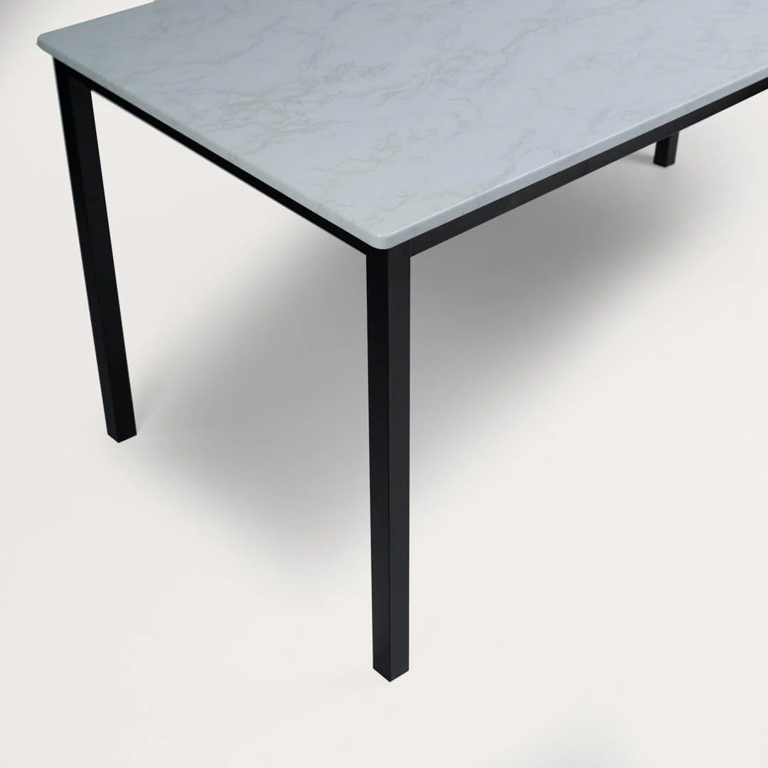 Outlet - Milo 6 Seater Marble Effect Dining Table With Black Legs - Image 5