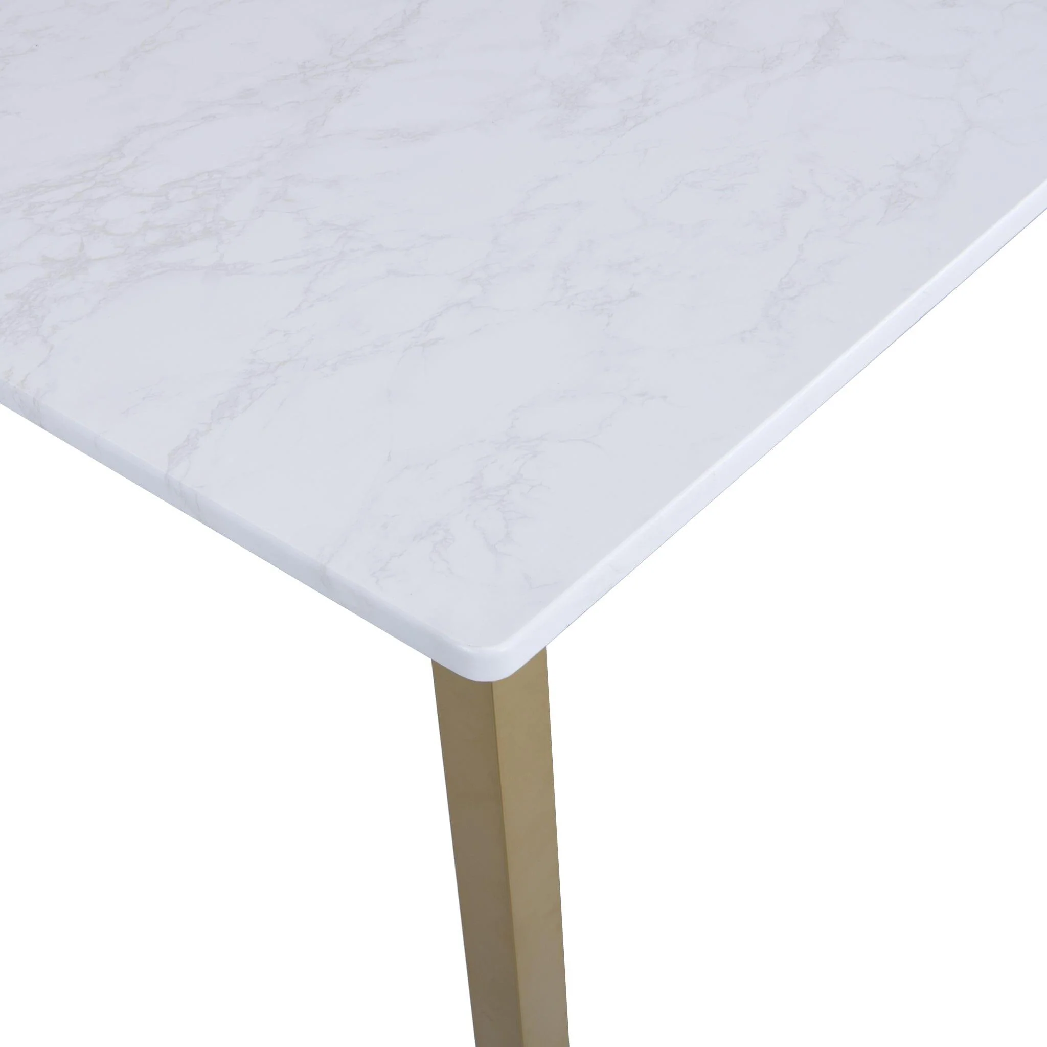 Outlet - Milo Marble Effect Dining Table - Gold Legs - Image 6