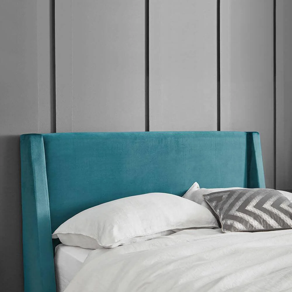 Outlet - Otto King Size Ottoman Bed - Teal Blue - Image 4