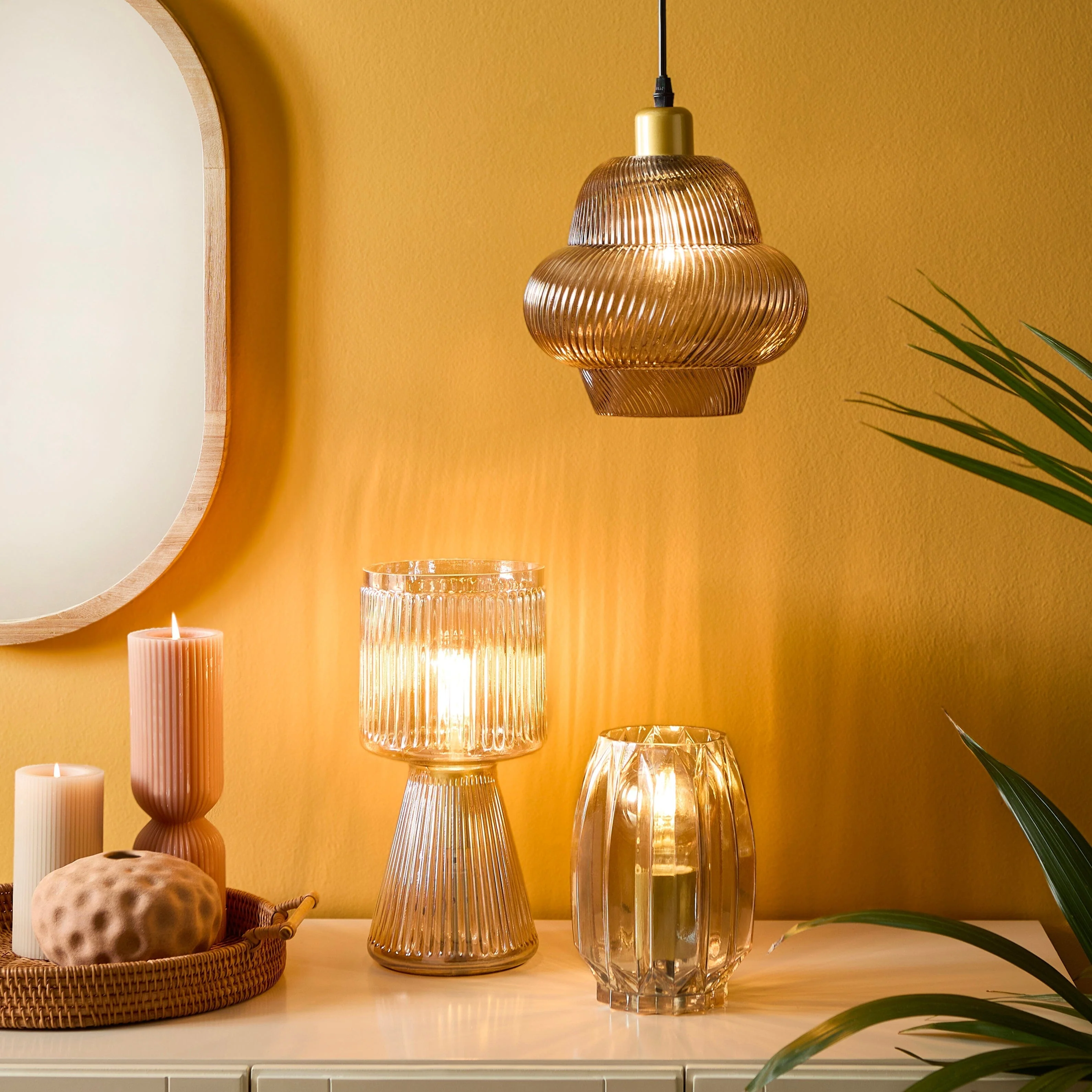 Pimlico 31cm Glass Lamp - Champagne - Image 2