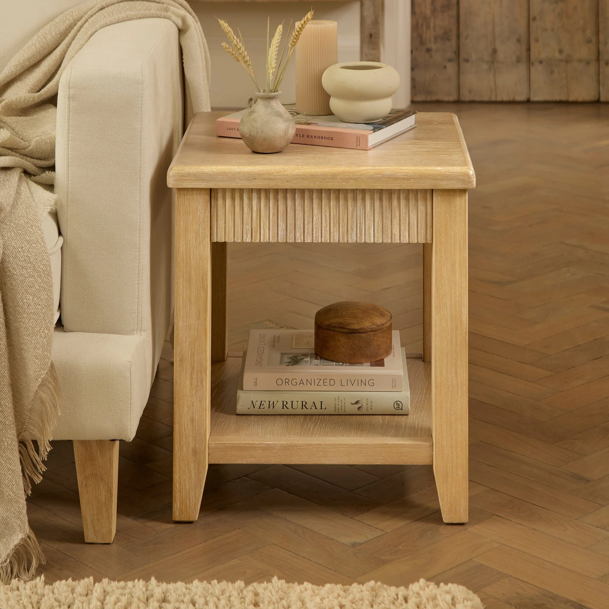 Outlet - Raleigh 45cm Side Table - Whitewash - Image 4