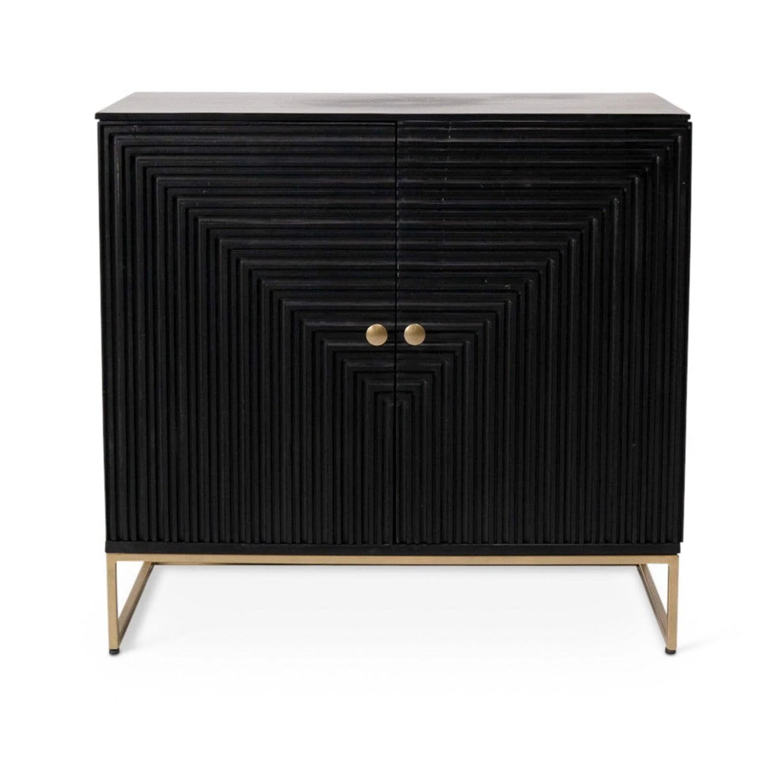 Outlet - Rayna 2 Door Small Sideboard - Jet Black - Image 7
