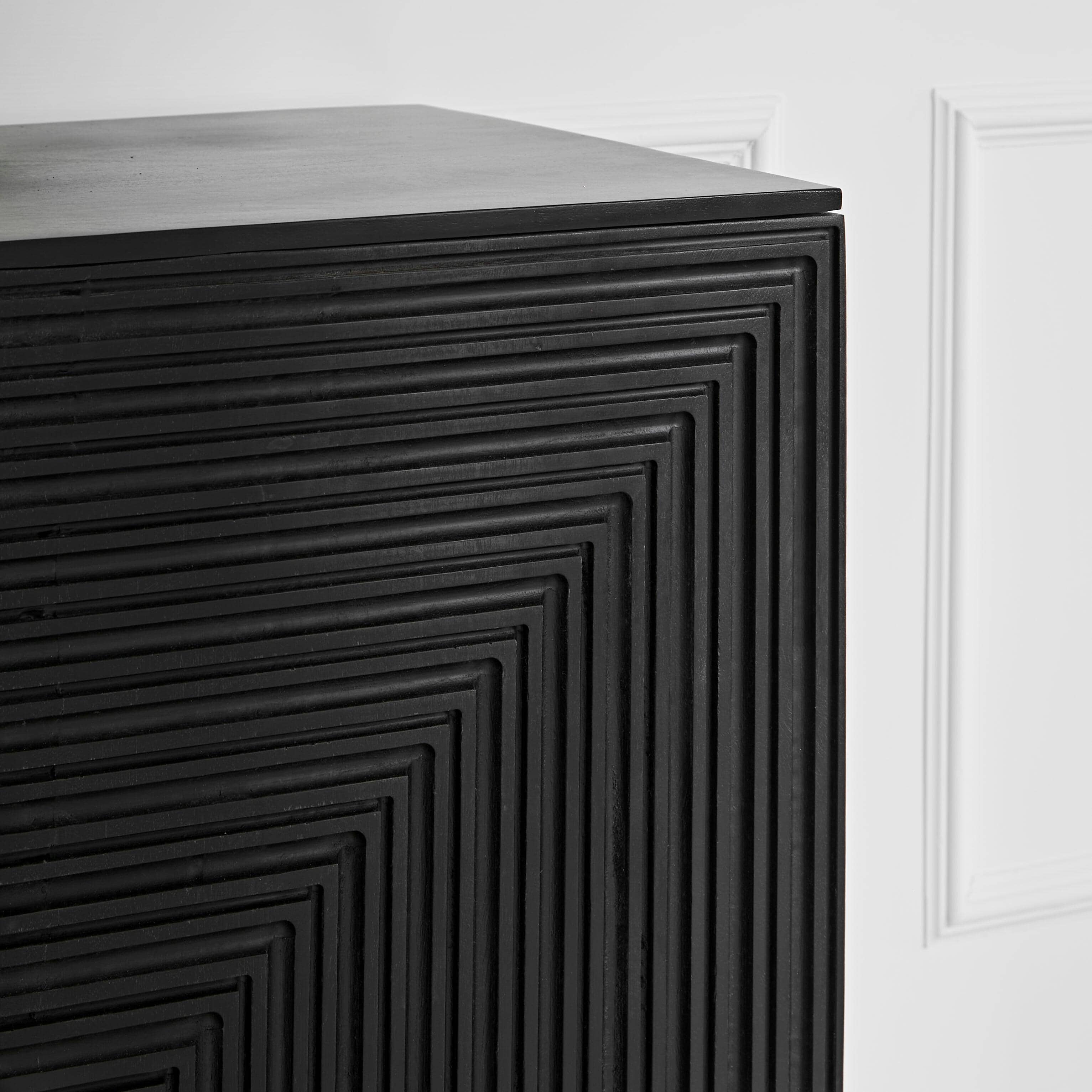 Outlet - Rayna 2 Door Small Sideboard - Jet Black - Image 8