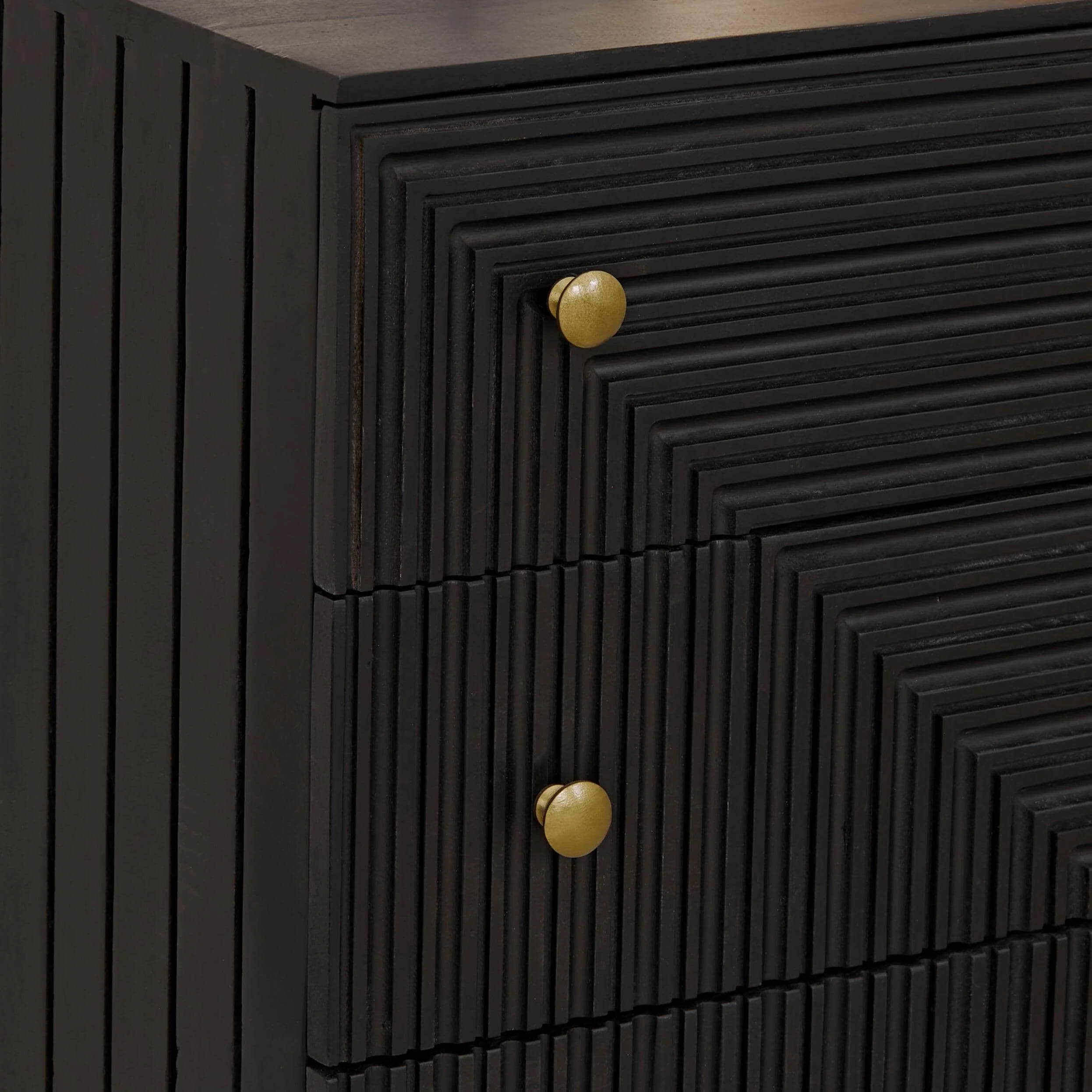 Rayna 3 Drawer Chest of Drawers - Jet Black - Image 2