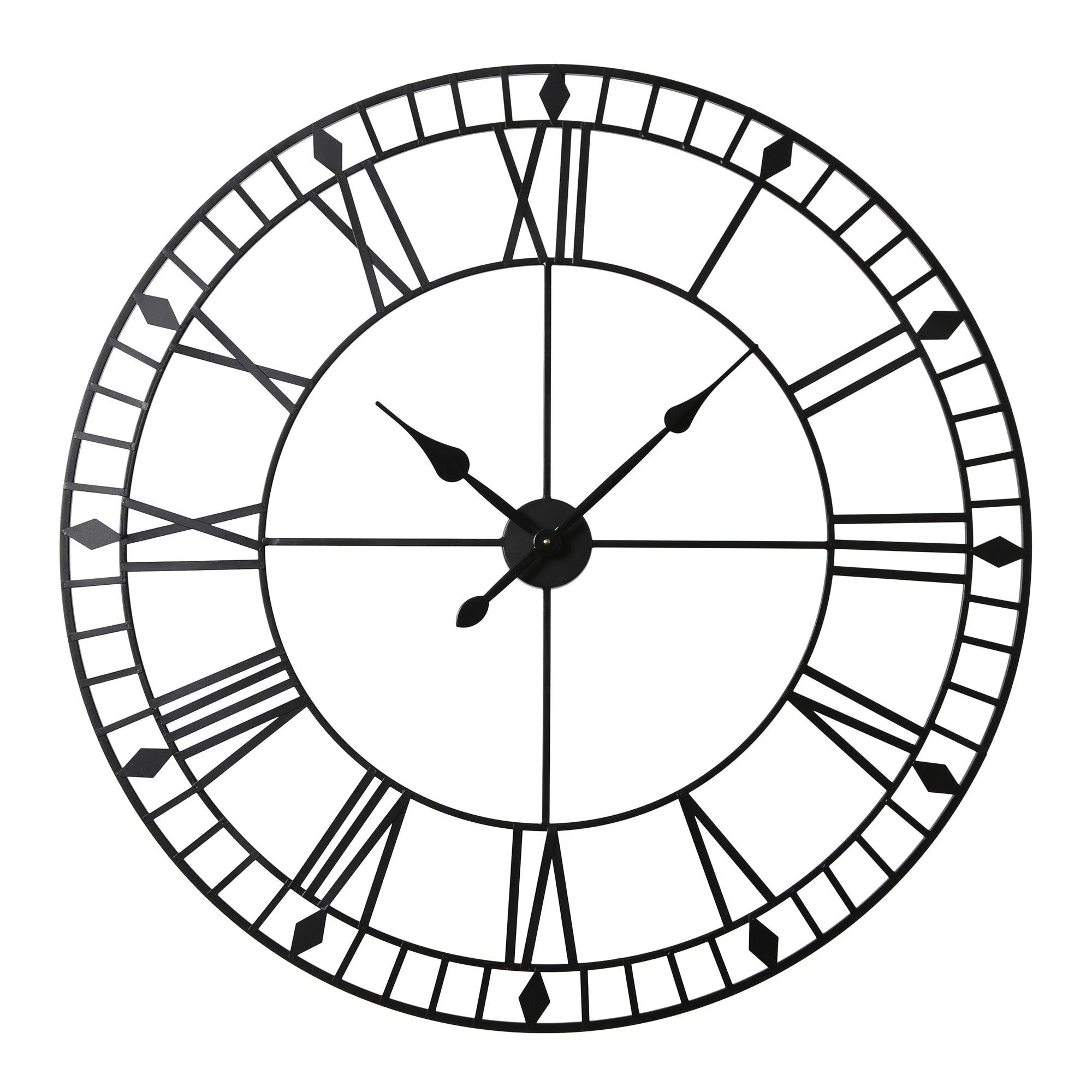 Outlet - Riseley 100cm Metal Skeleton Wall Clock - Black - Image 7