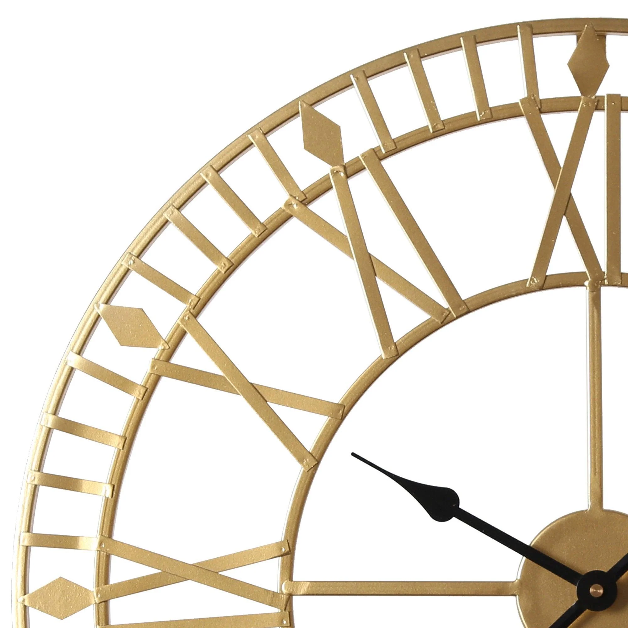Outlet - Riseley 60cm Metal Skeleton Wall Clock - Gold - Image 6