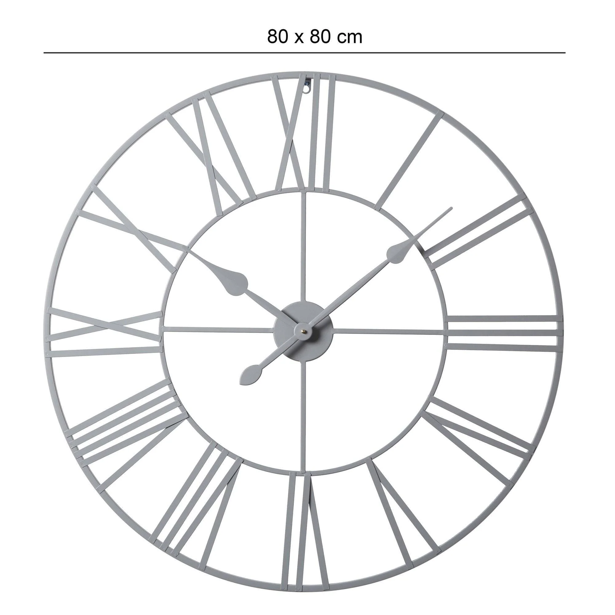 Outlet - Riseley 80Cm Metal Skeleton Wall Clock - Grey - Image 8