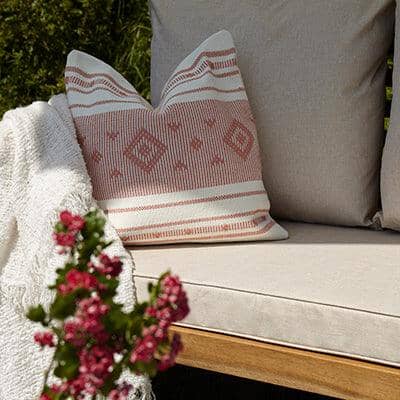Rowan 4 Seater Wooden Garden Corner Sofa with Arms - Natural - Image 2