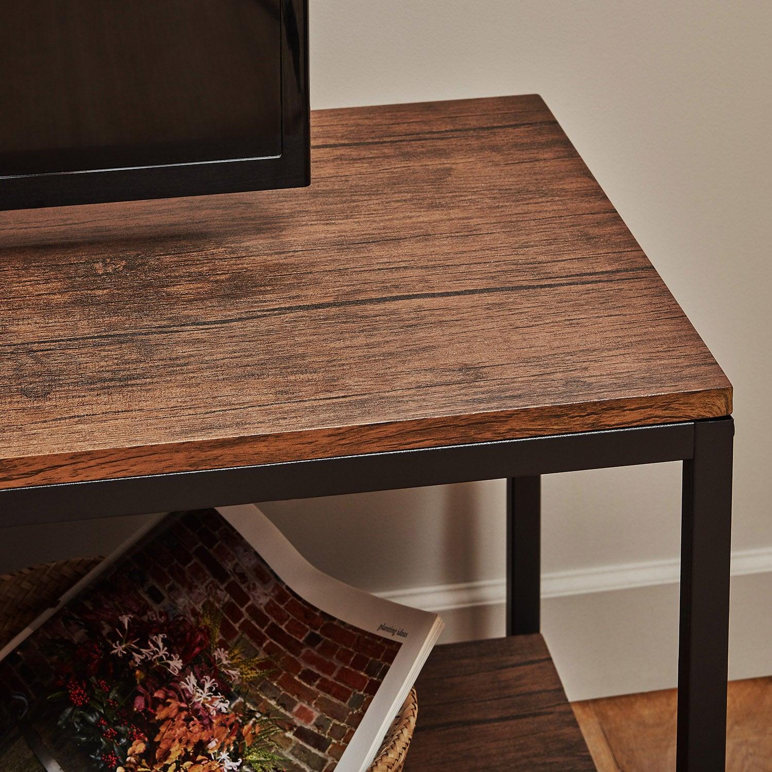 Outlet - Sheffield industrial TV stand - wood effect & metal frame - Image 4
