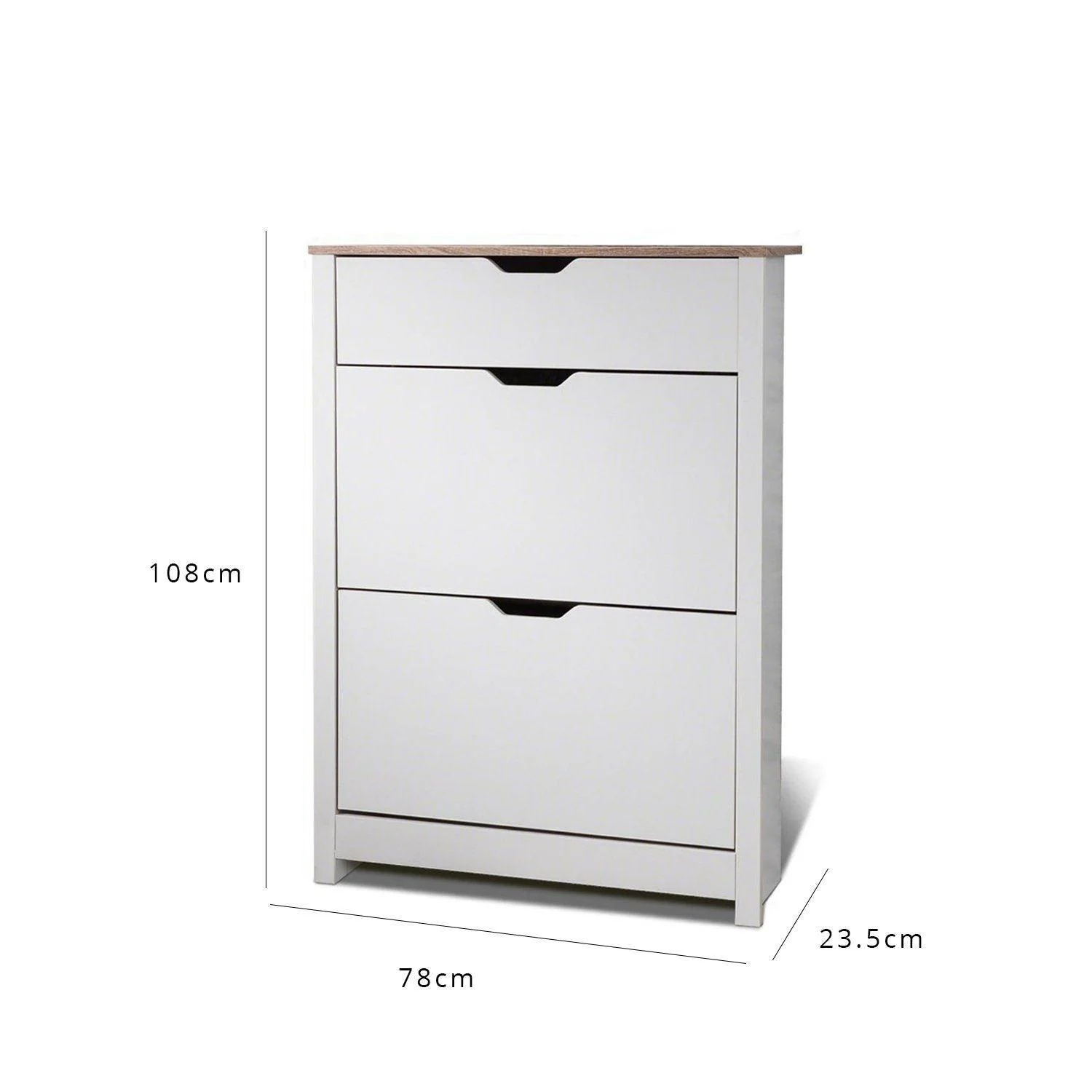 Outlet - Windsor shoe cabinet - 3 door - white - Image 4