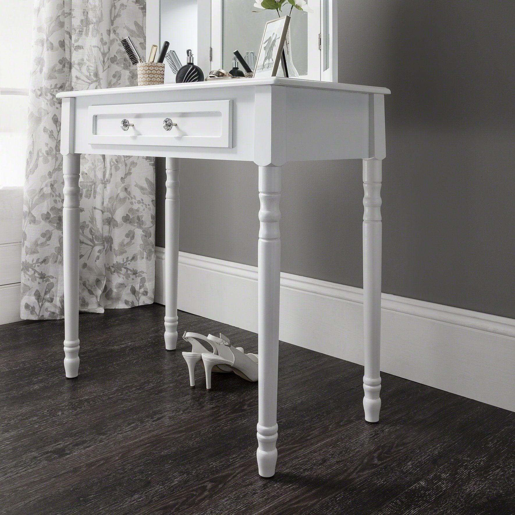 Outlet – Sienna Dressing Table, Stool & Mirror Set - White Painted - Image 4