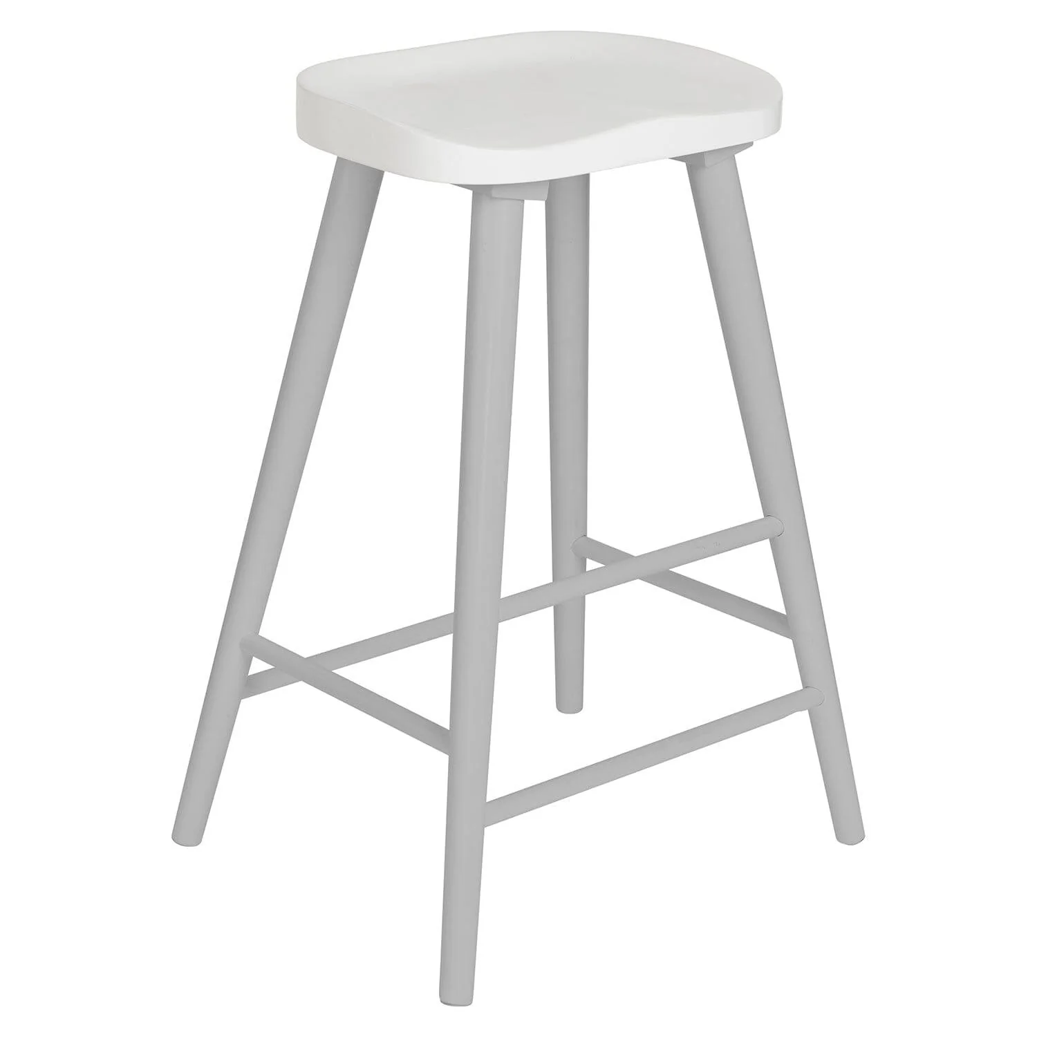 Outlet - Silvester Bar Stool - Grey Frame with White Top - Image 4