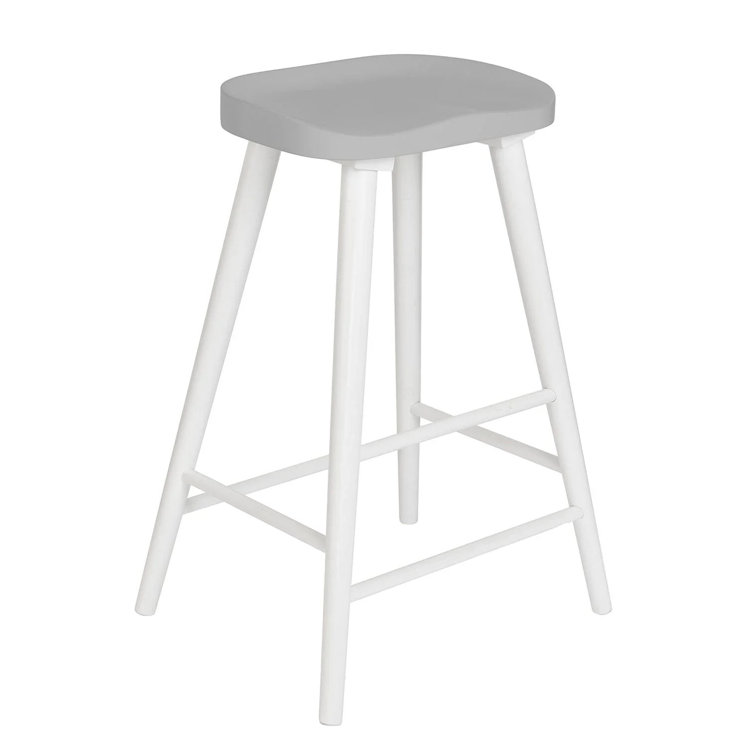 Outlet - Silvester bar stool - white frame with grey top - Image 6