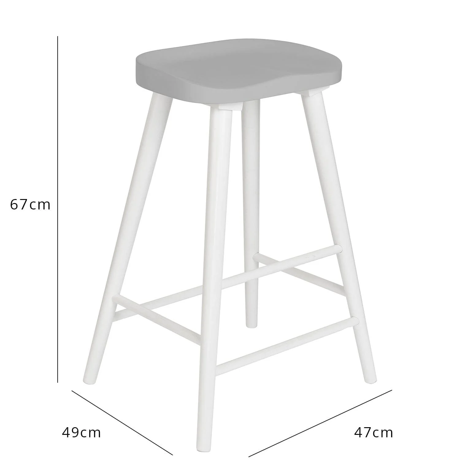 Outlet - Silvester bar stool - white frame with grey top - Image 7