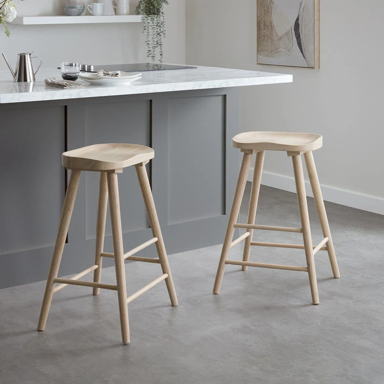 Outlet - Silvester Bar Stool - Whitewash - Image 3