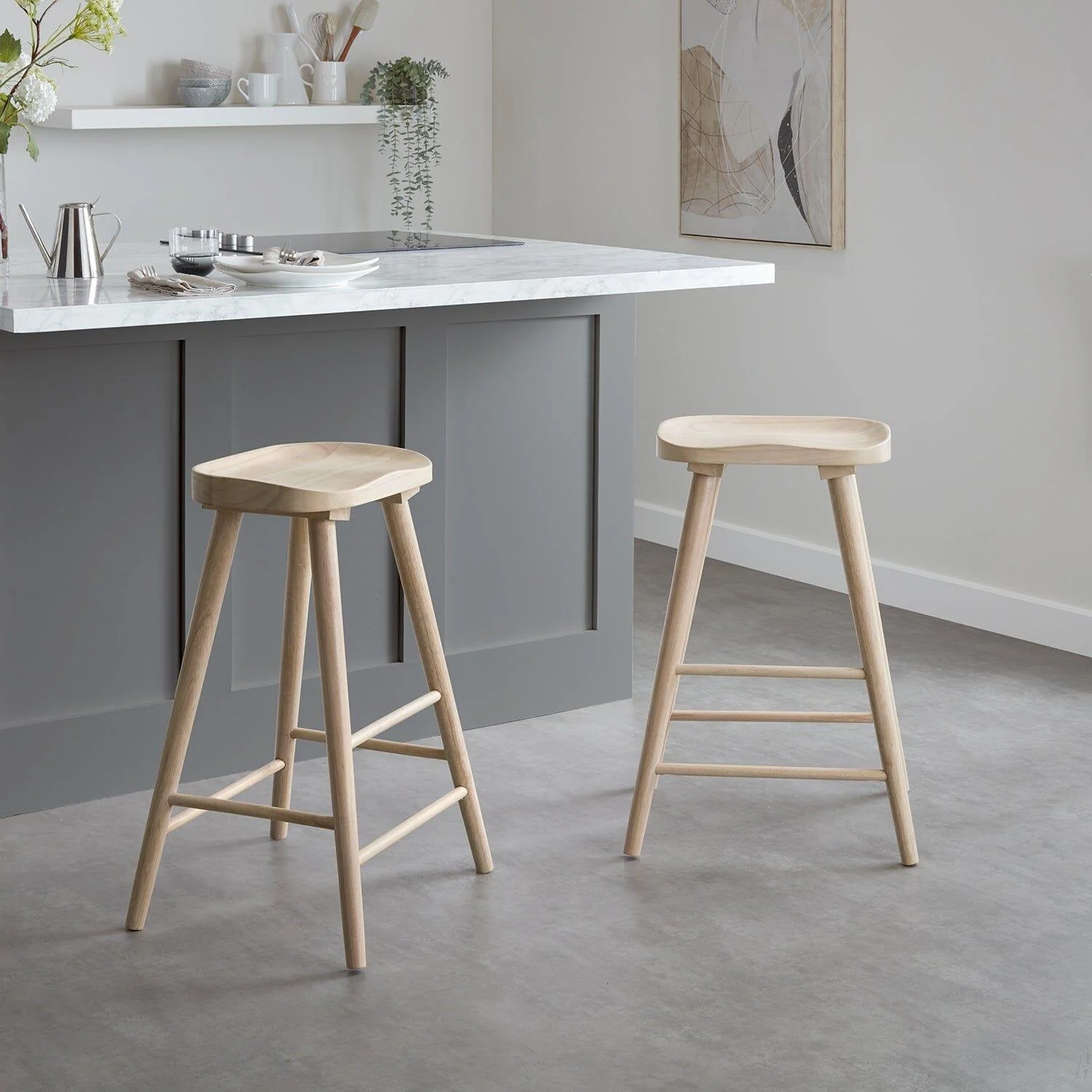 Outlet - Silvester Bar Stool - Whitewash - Image 4