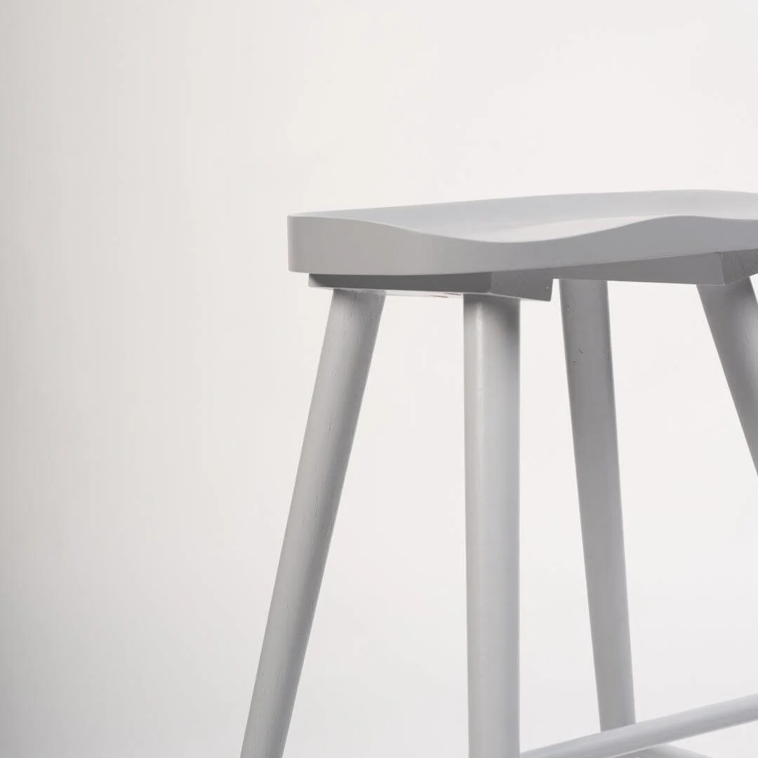 Outlet - Silvester Wooden Bar Stool Seat Grey - Image 7