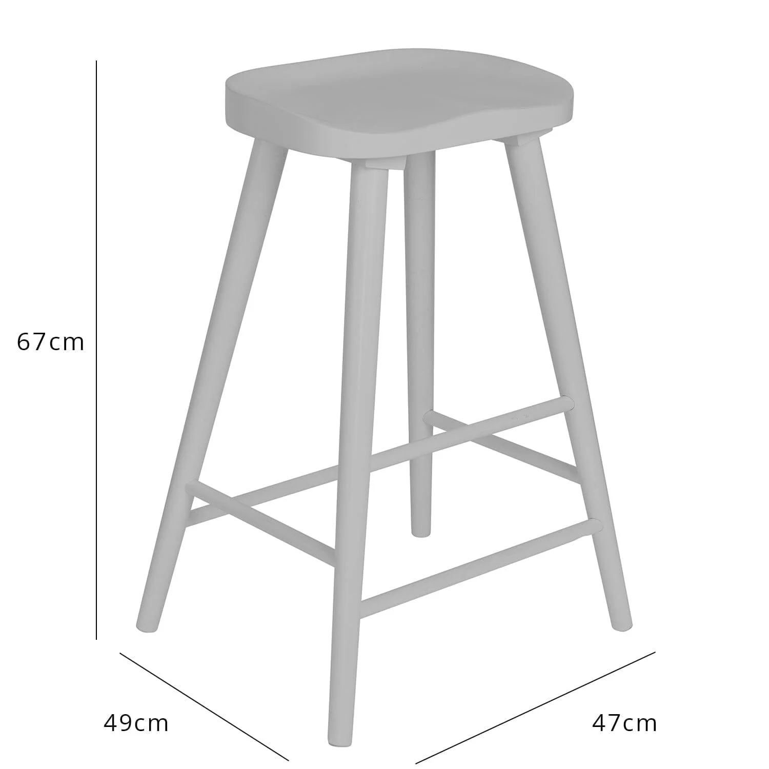 Outlet - Silvester Wooden Bar Stool Seat Grey - Image 9