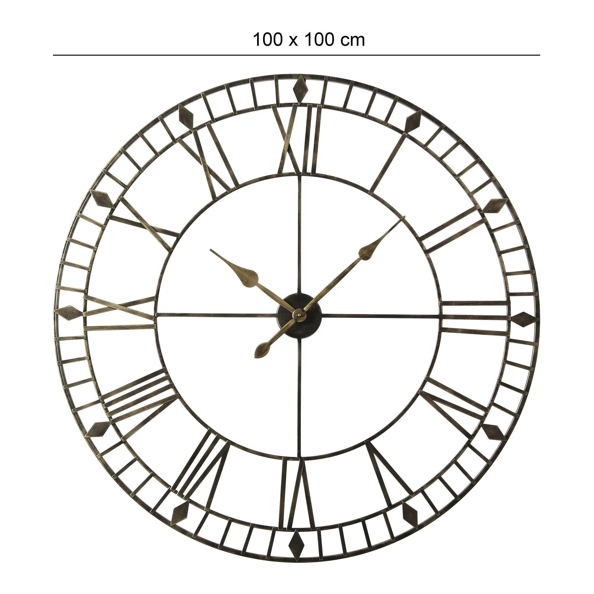 Outlet Skeleton Clock - Black and Gold - 100cm - Image 8