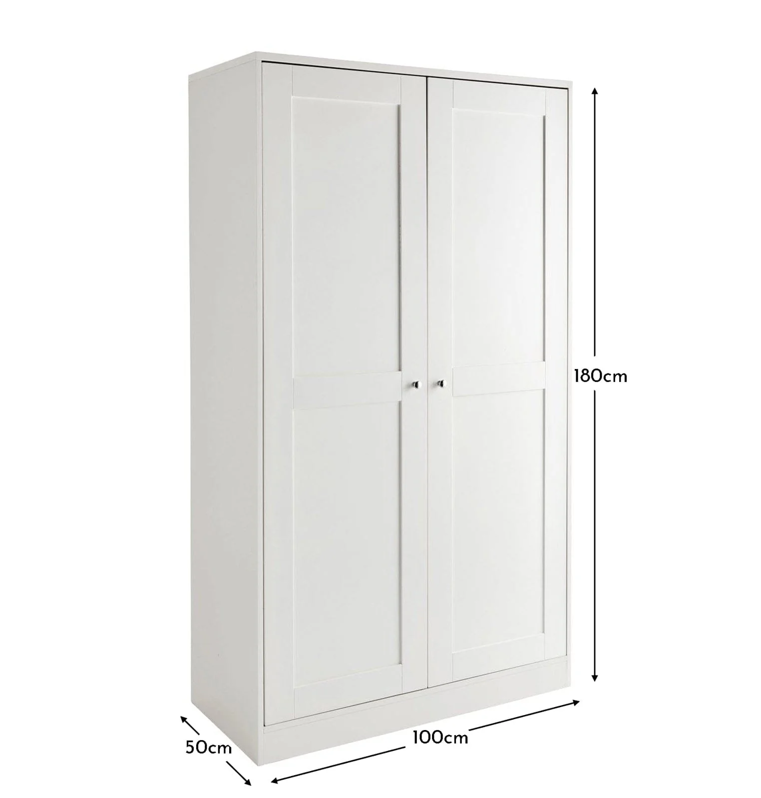 Outlet - Stevie Double Wardrobe - White - Image 7