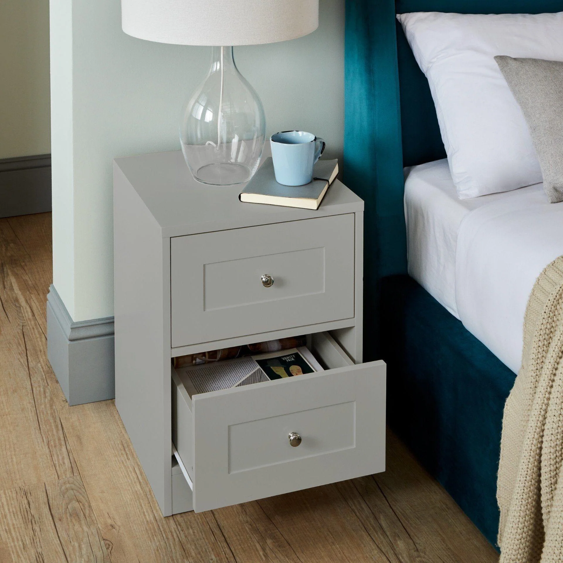Outlet – Stevie Bedside Table - Grey - Image 4