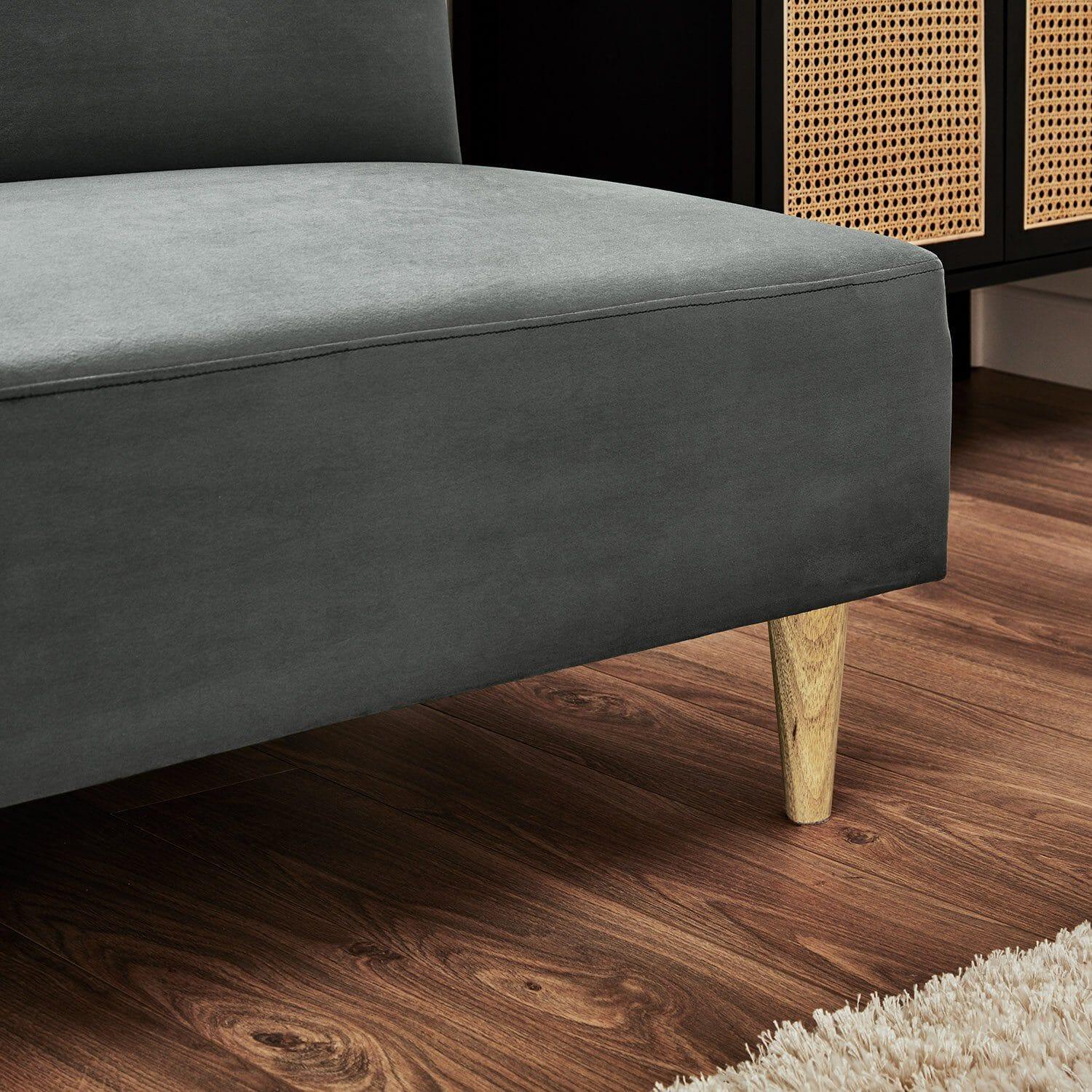 Outlet - Tamsin click clack sofa bed - grey velvet - Image 7