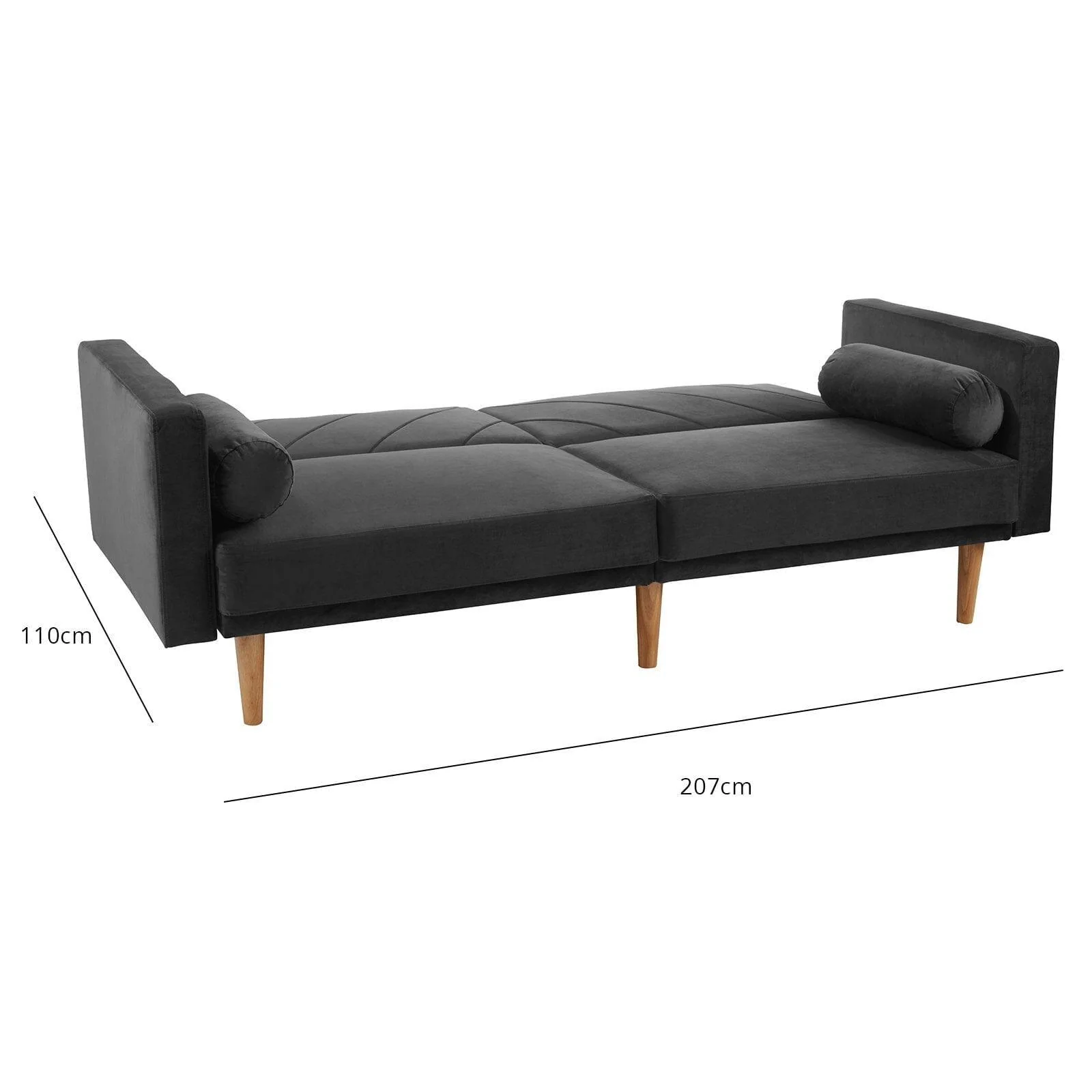 Outlet - Tessa sofa bed - click clack - dark grey velvet - Image 6