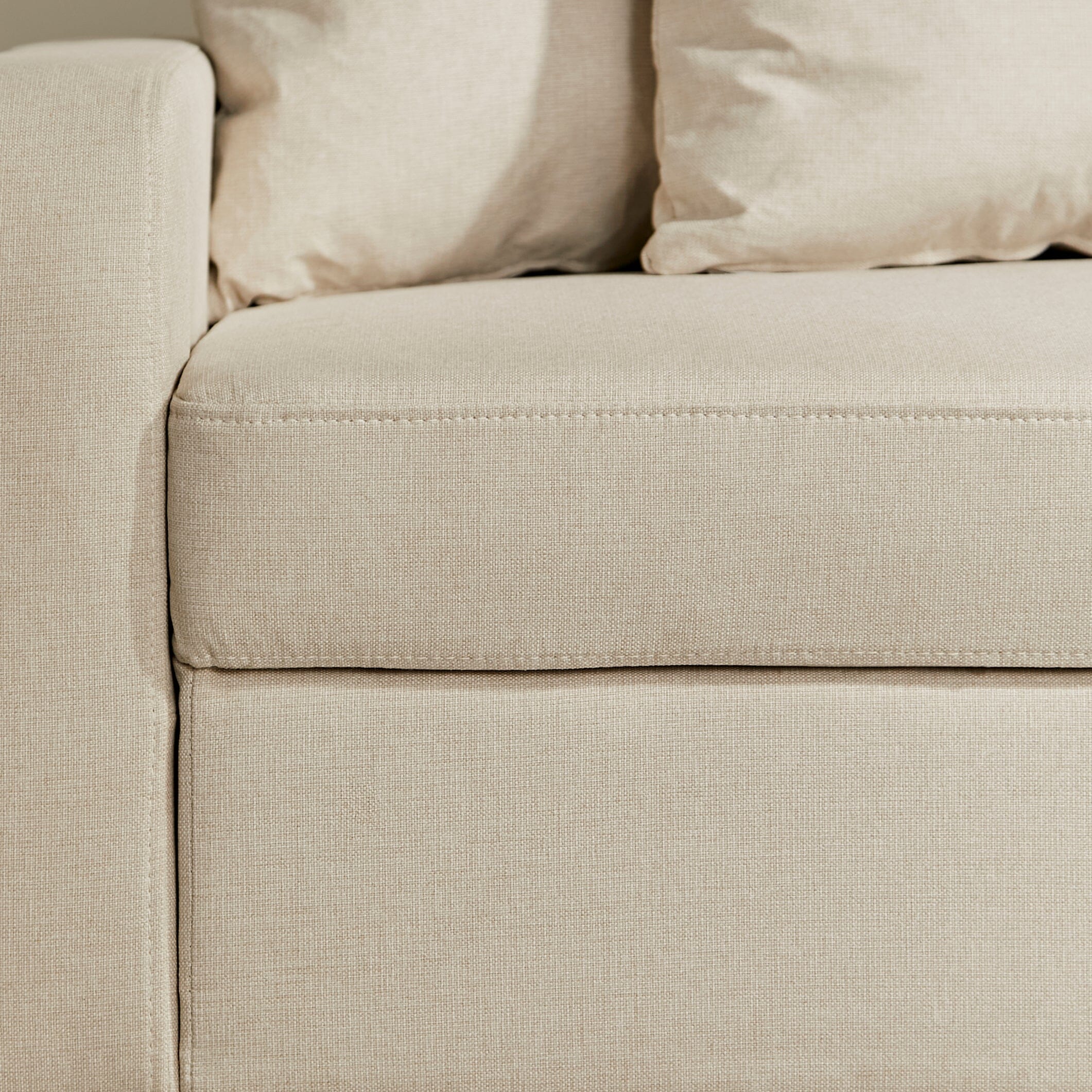 Tracy 2 Seater Sofa - Oatmeal with Black Legs - Image 6