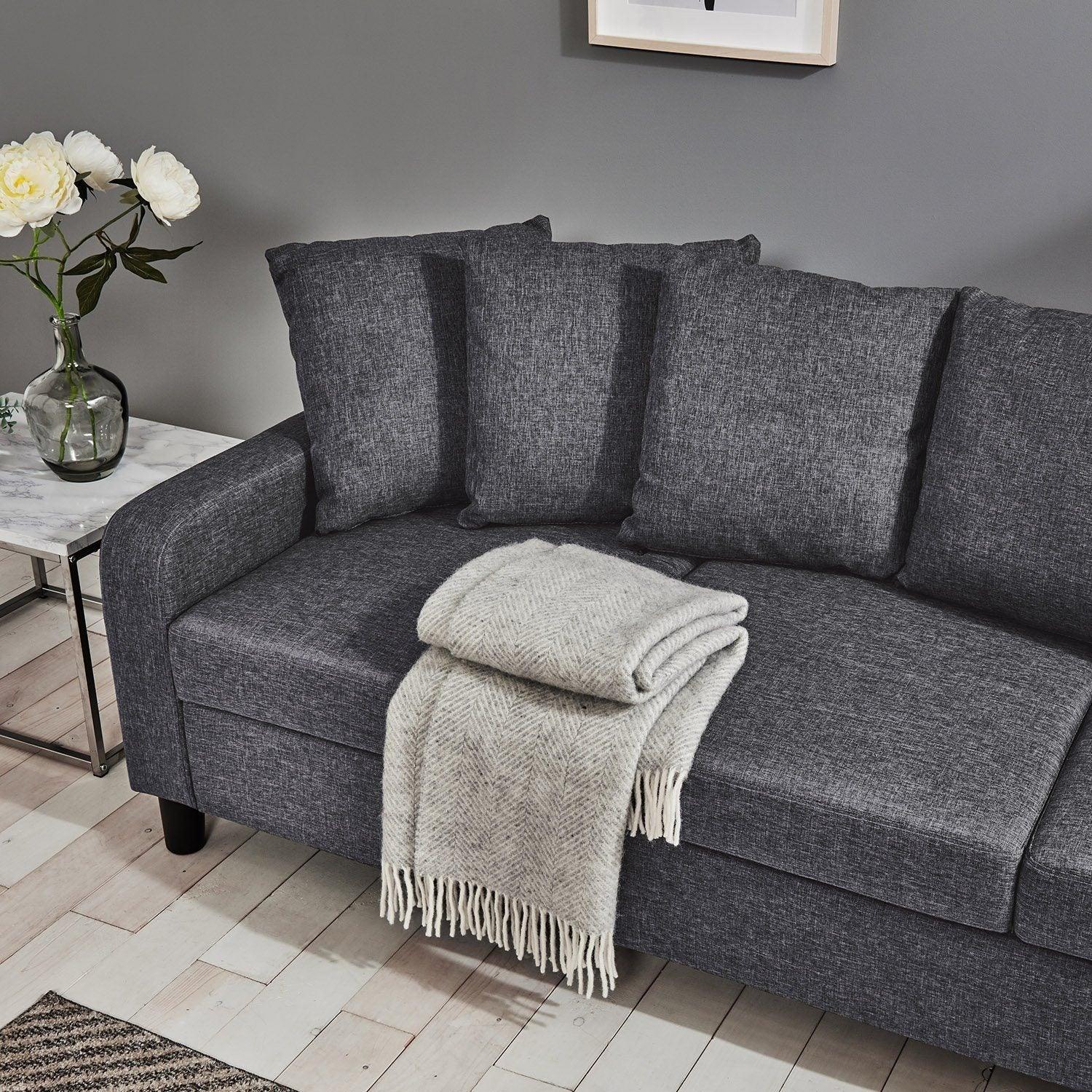 Outlet – Tracy 3 seater sofa - grey linen - Image 4