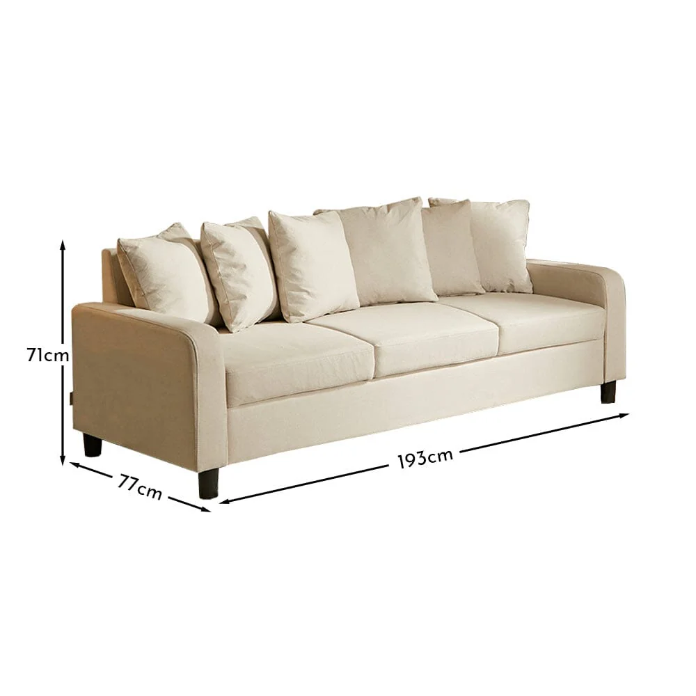 Outlet - Tracy 3 Seater Sofa - Oatmeal - Image 11