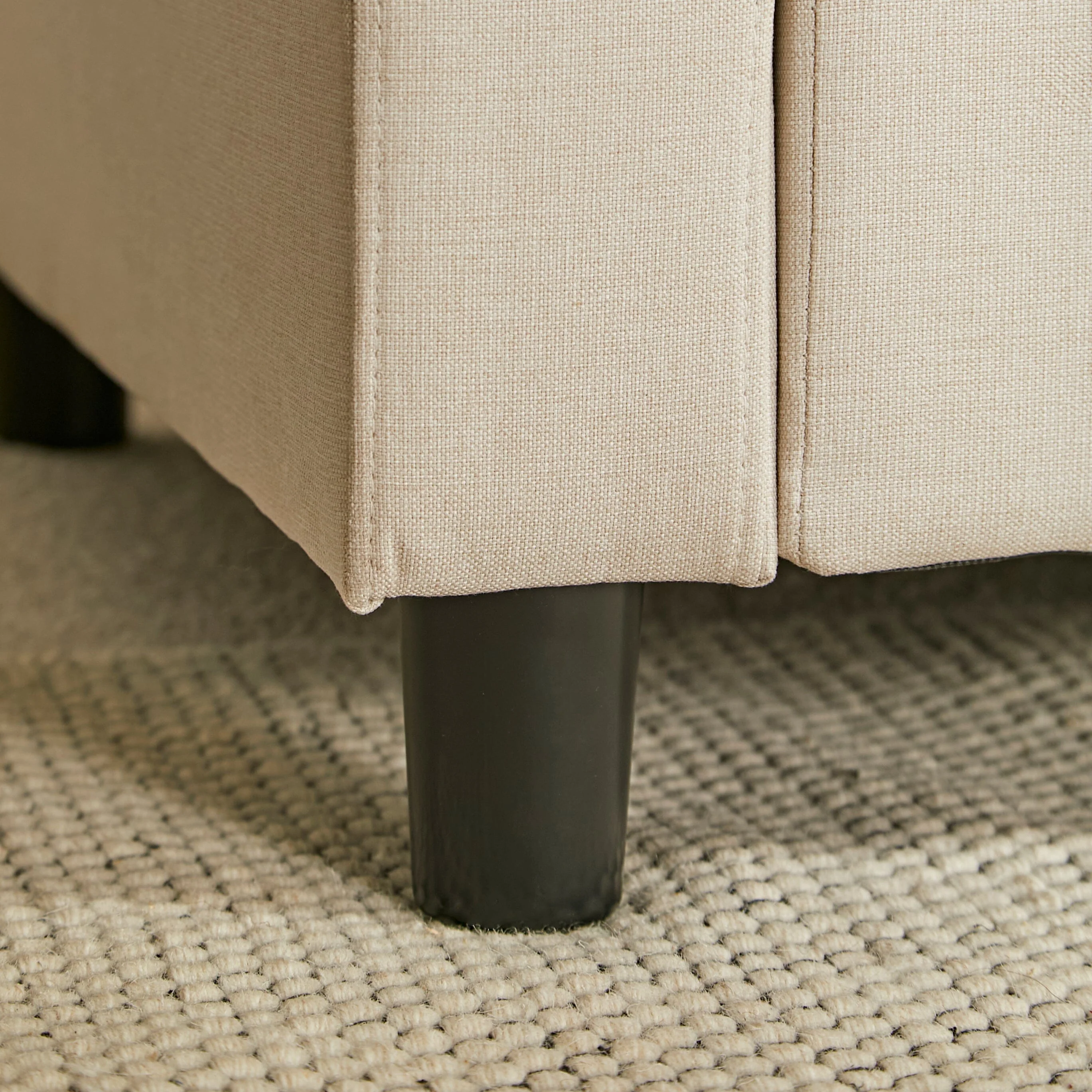 Tracy 3 Seater Sofa - Oatmeal with Black Legs - Image 8