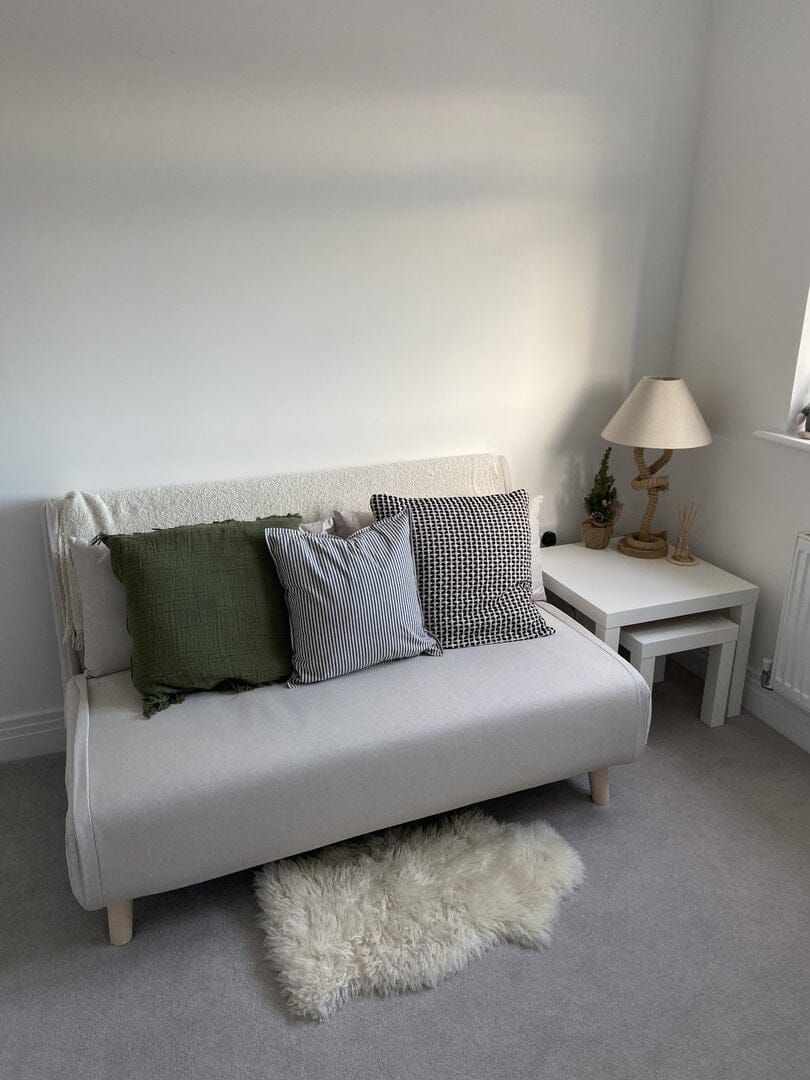 Una 2 Seater Double Sofa Bed - Oatmeal Linen - Image 6