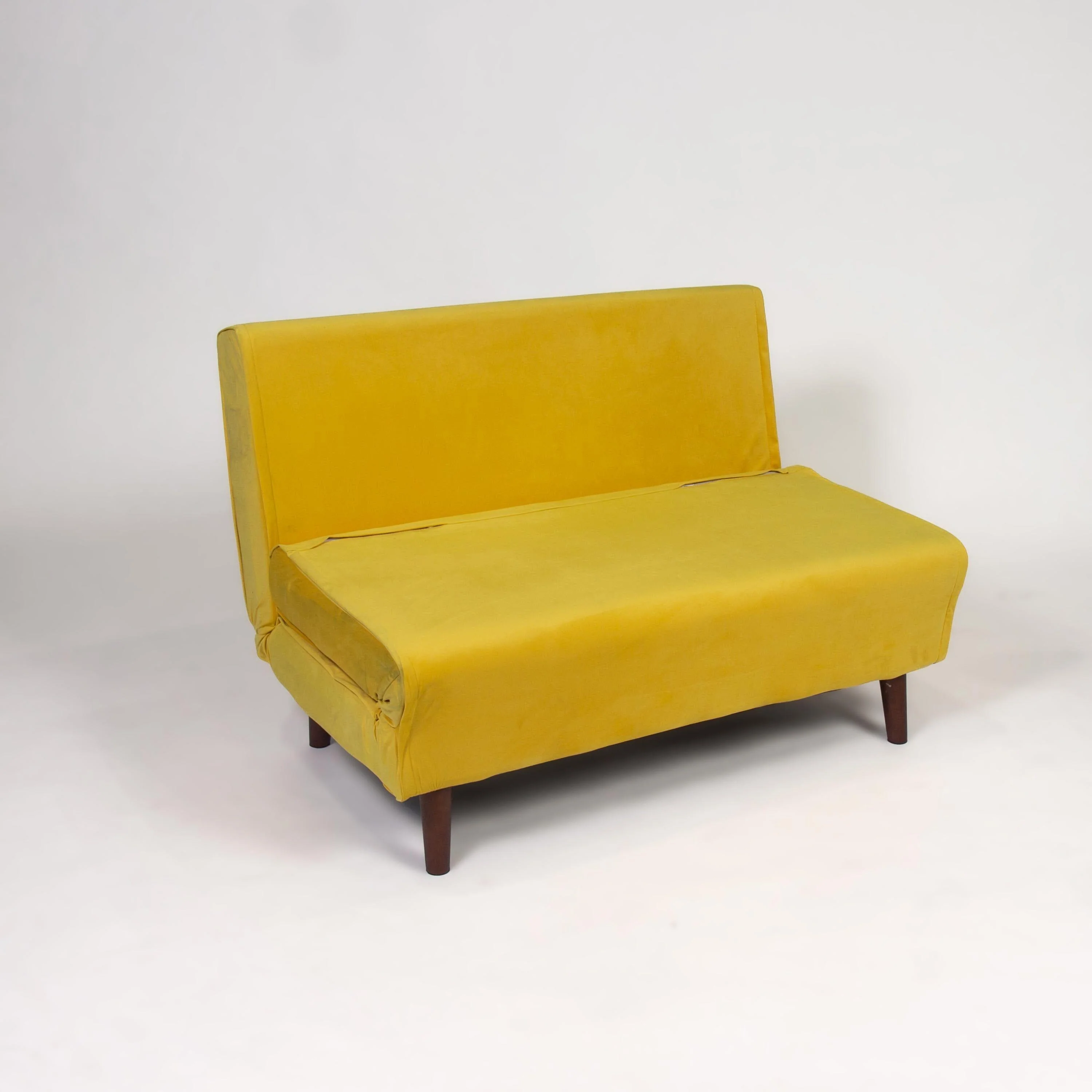Outlet - Una small double sofa bed - yellow - velvet - Image 5