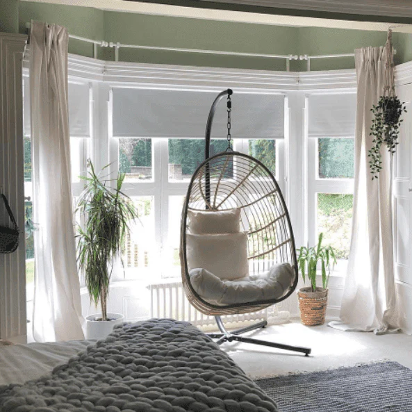 Outlet – Wick hanging egg chair - dark grey rattan - Image 4