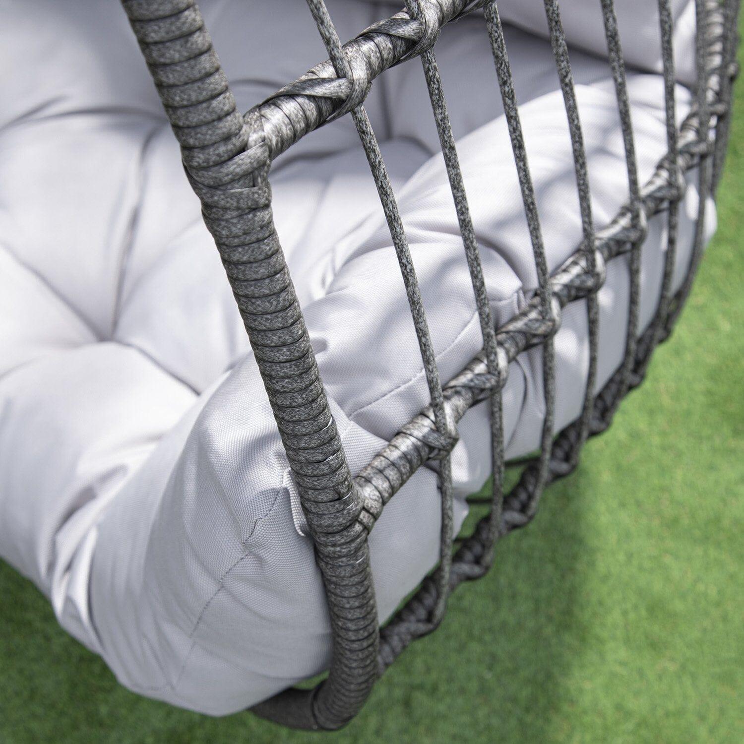 Outlet – Wick hanging egg chair - dark grey rattan - Image 6