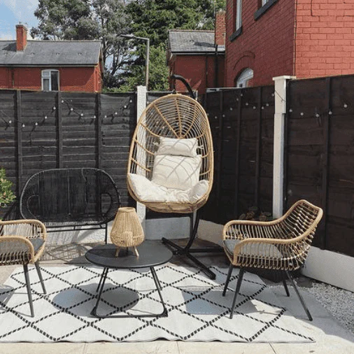 Outlet - Wick Hanging Egg Chair - Natural Rattan - Image 4