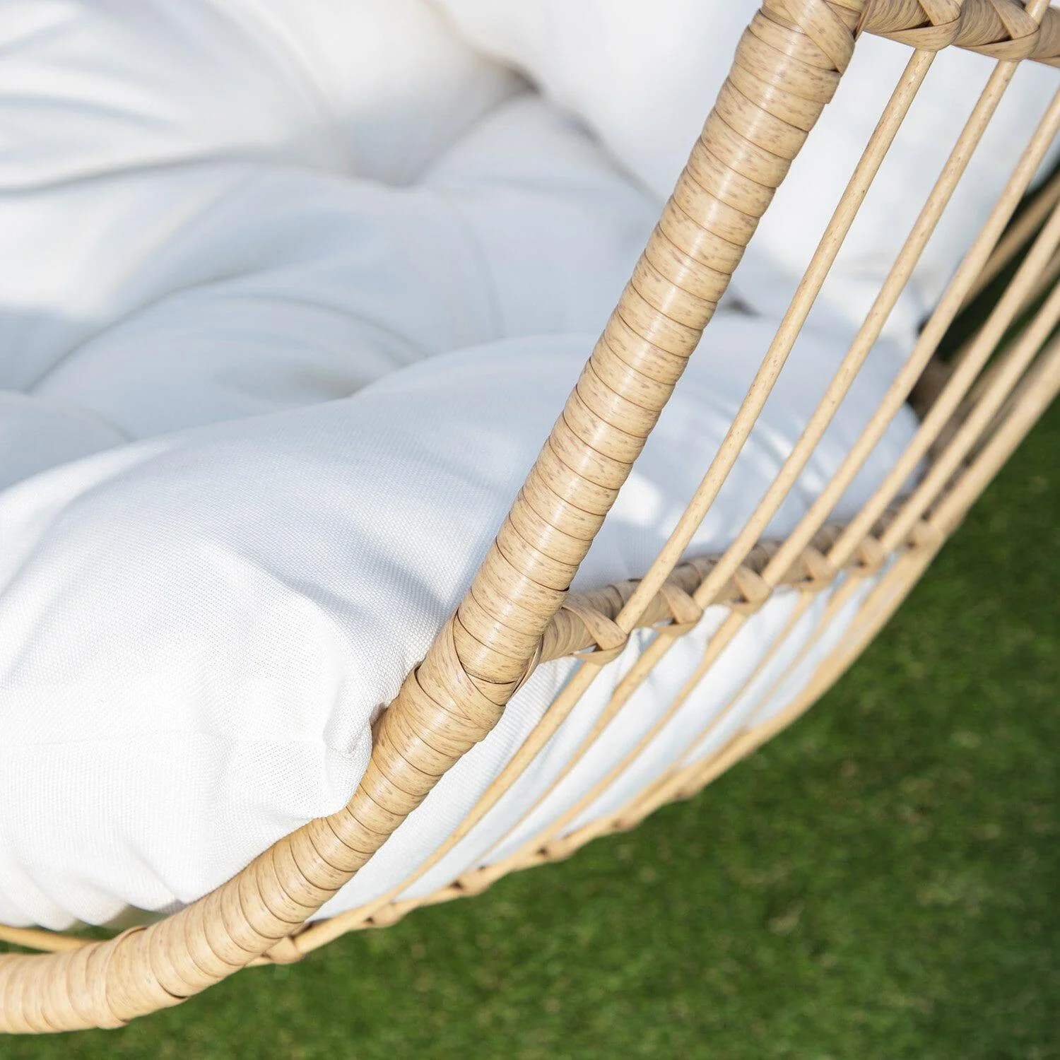 Outlet - Wick Hanging Egg Chair - Natural Rattan - Image 6