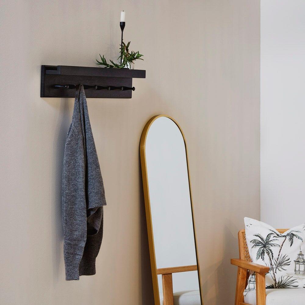 Outlet - Willow Wooden Coat Rack with Shelf - Black