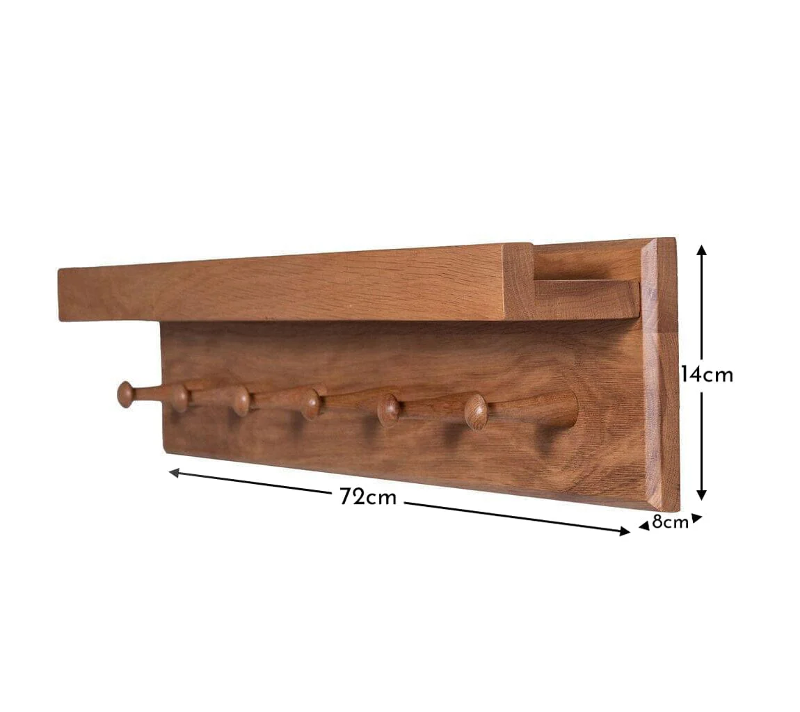 Outlet - Willow Wooden Coat Rack With Shelf - Oak - Image 9