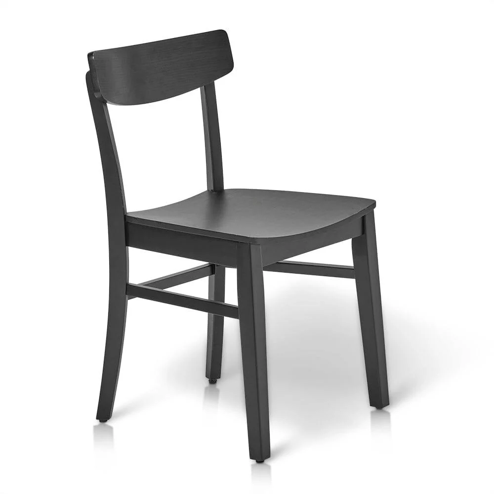 Outlet - Willow Wooden Dining Chairs Set of 2 - Black - Image 3