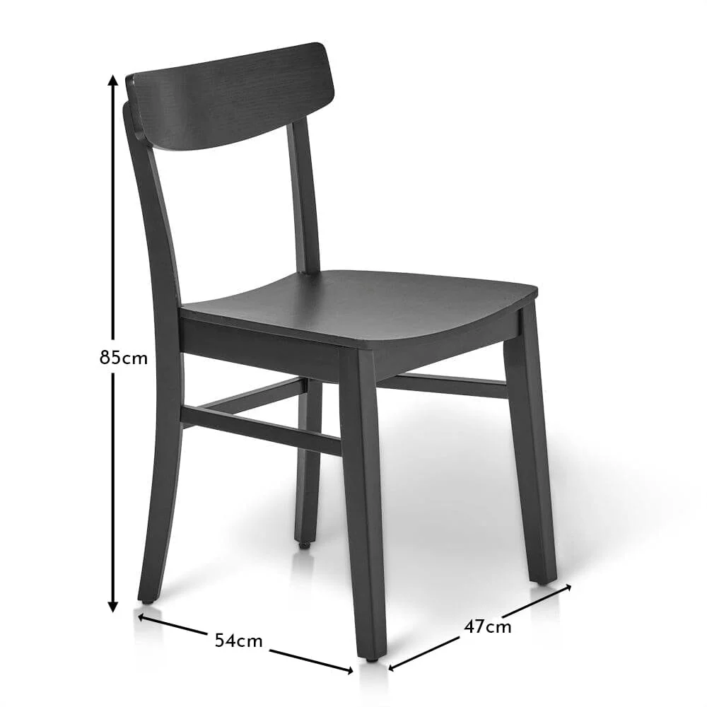 Outlet - Willow Wooden Dining Chairs Set of 2 - Black - Image 9
